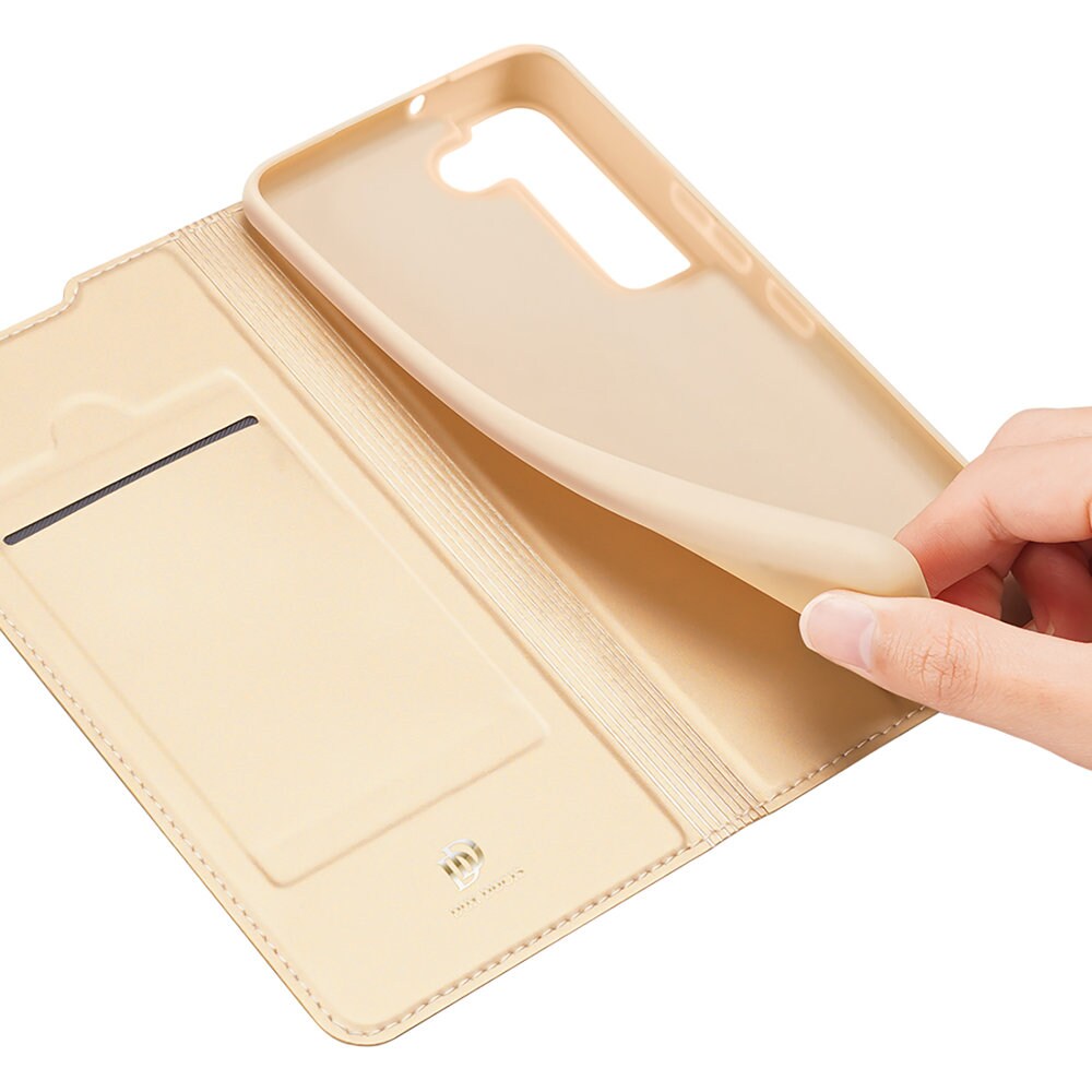 Dux Ducis Skin Pro Holster Cover Flip Cover til Samsung Galaxy S22 + (S22 Plus) guld