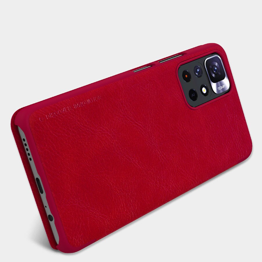 Nillkin Qin Flip Case til Xiaomi Redmi Note 11T/11S/11 5G & Poco M4 Pro 5G - Sort