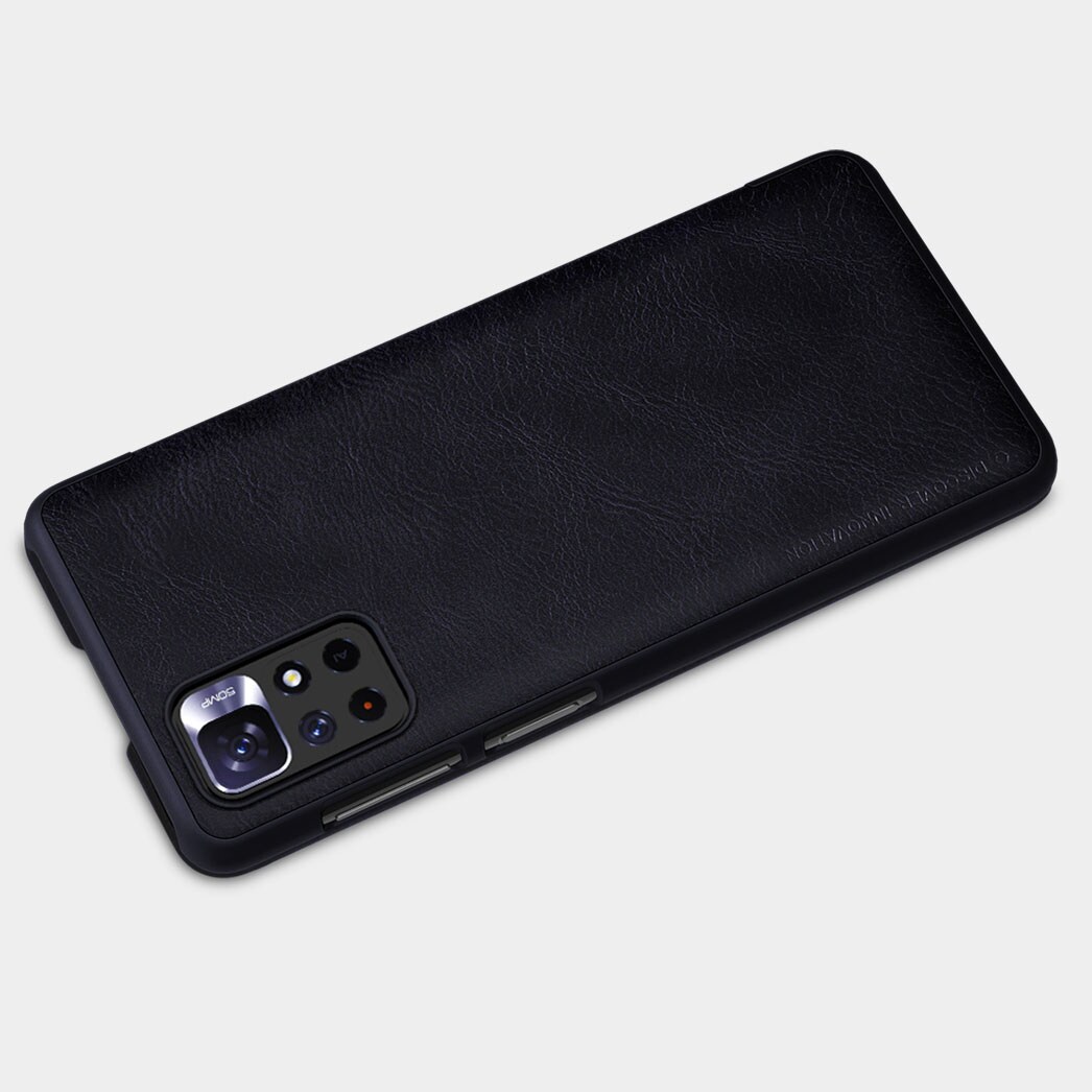 Nillkin Qin Flip Case til Xiaomi Redmi Note 11T/11S/11 5G & Poco M4 Pro 5G - Sort
