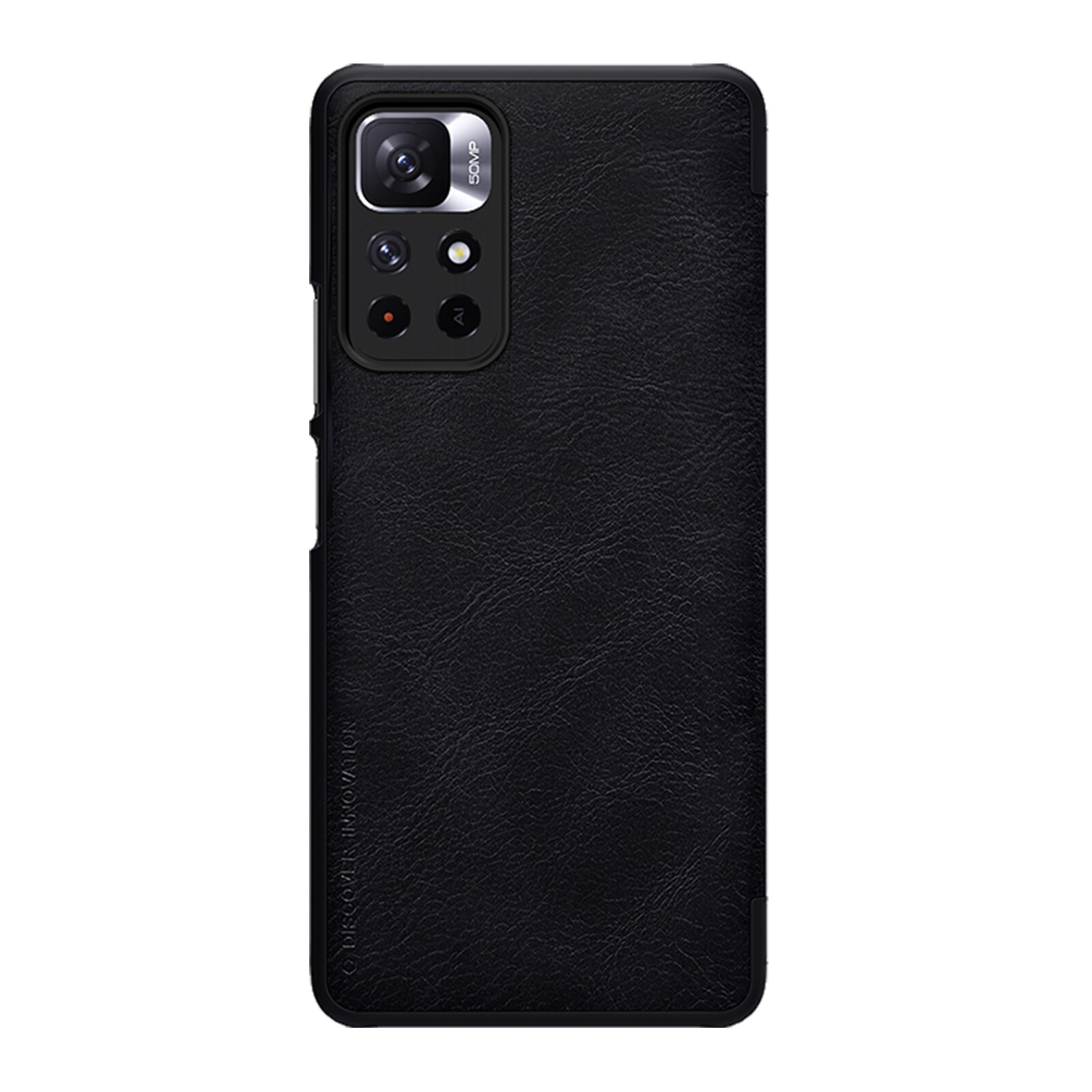 Nillkin Qin Flip Case til Xiaomi Redmi Note 11T/11S/11 5G & Poco M4 Pro 5G - Sort