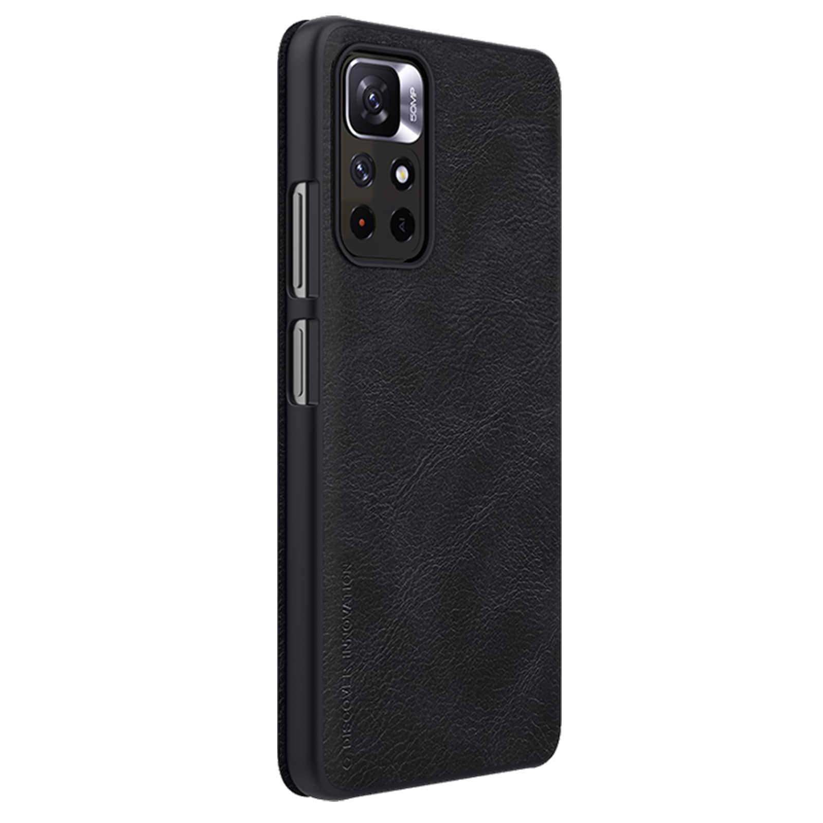 Nillkin Qin Flip Case til Xiaomi Redmi Note 11T/11S/11 5G & Poco M4 Pro 5G - Sort