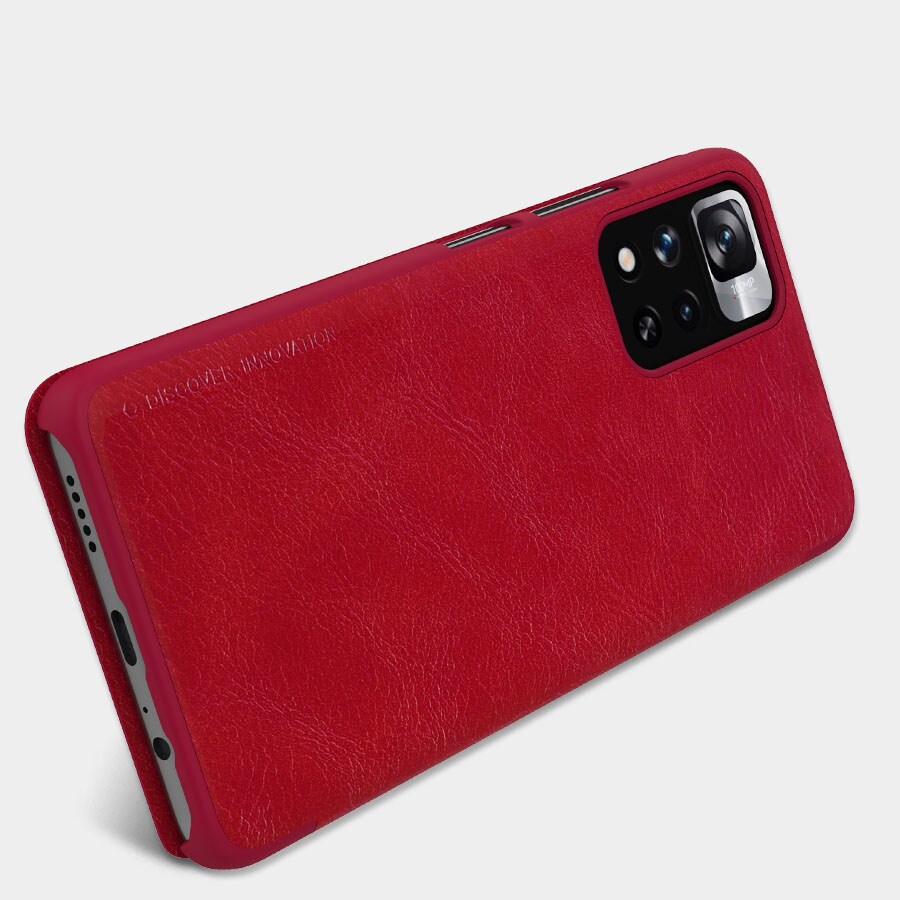Nillkin Qin Case for Xiaomi Redmi Note 11 Pro+/Pro, Mi11i HyperCharge - Black Flip Holster Cover