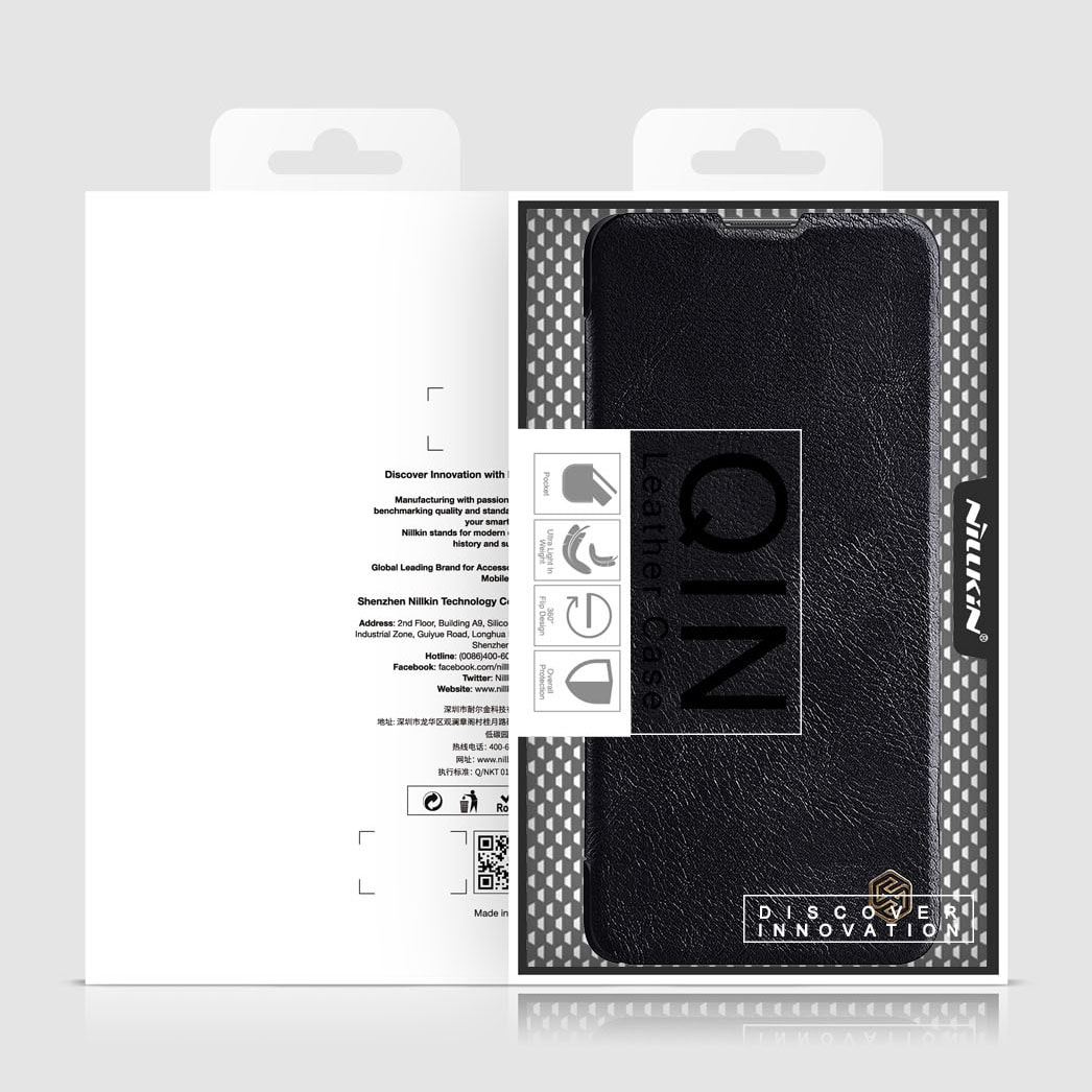 Nillkin Qin Case for Xiaomi Redmi Note 11 Pro+/Pro, Mi11i HyperCharge - Black Flip Holster Cover