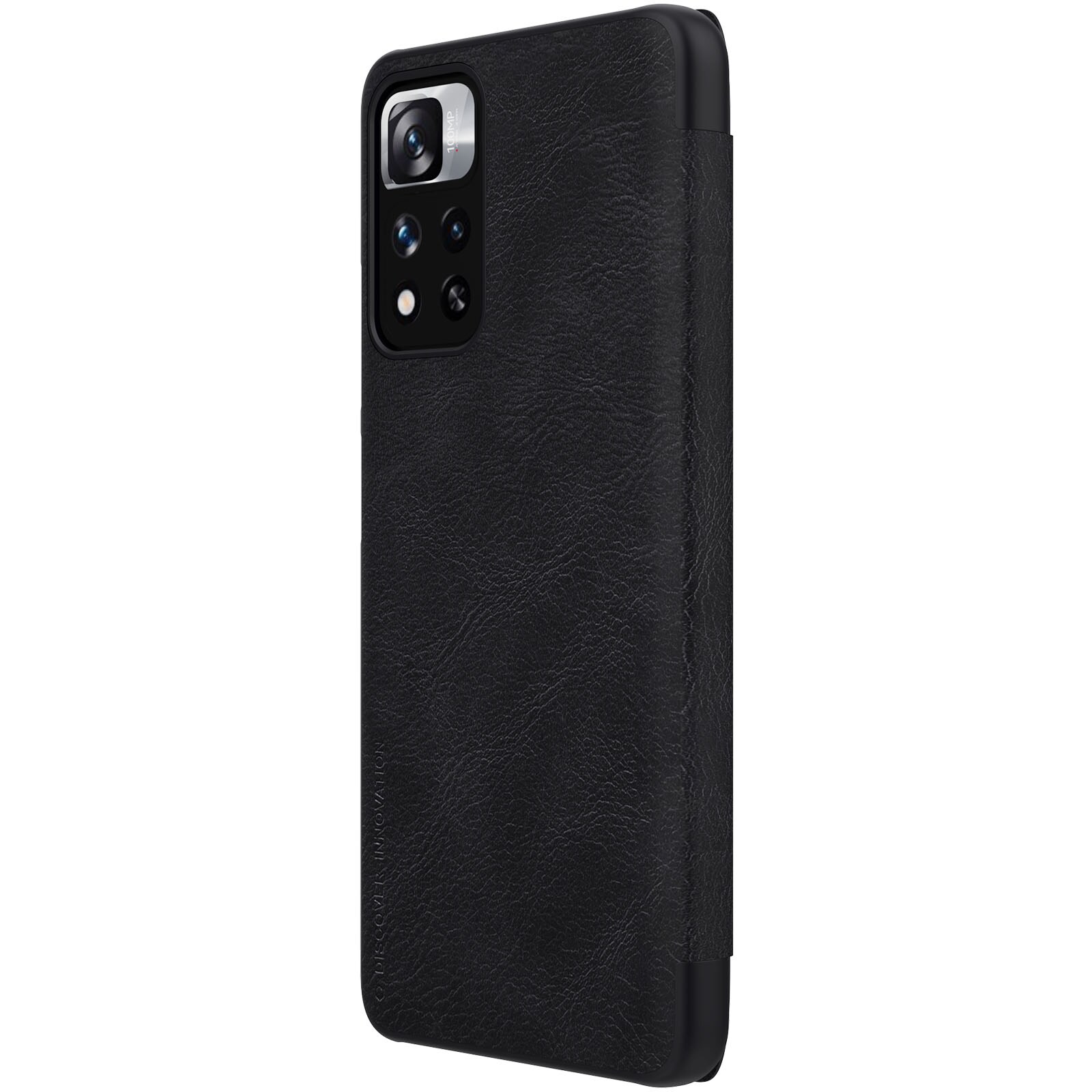 Nillkin Qin Case for Xiaomi Redmi Note 11 Pro+/Pro, Mi11i HyperCharge - Black Flip Holster Cover