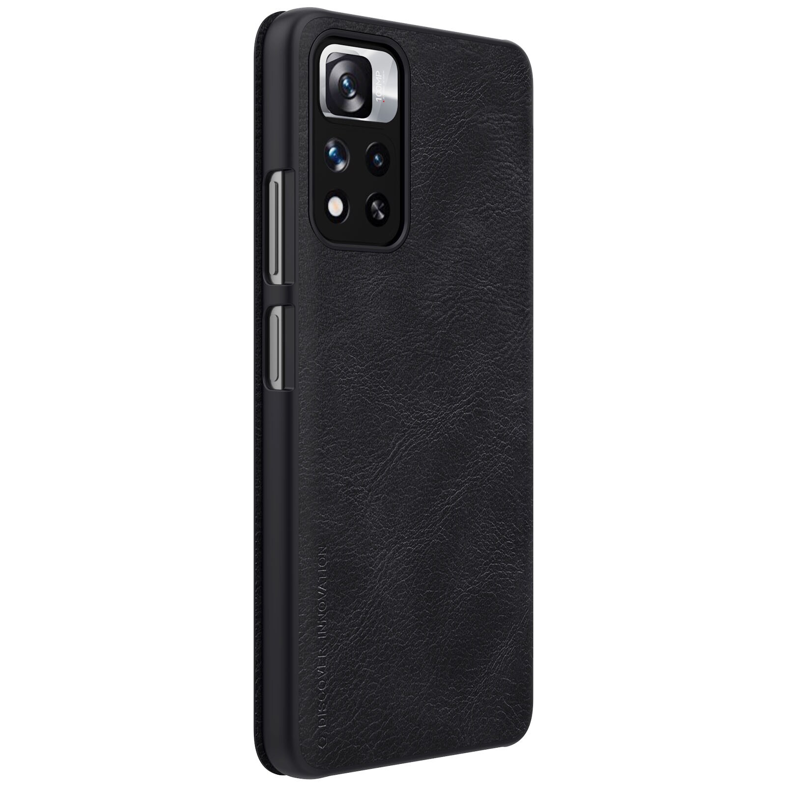 Nillkin Qin Case for Xiaomi Redmi Note 11 Pro+/Pro, Mi11i HyperCharge - Black Flip Holster Cover