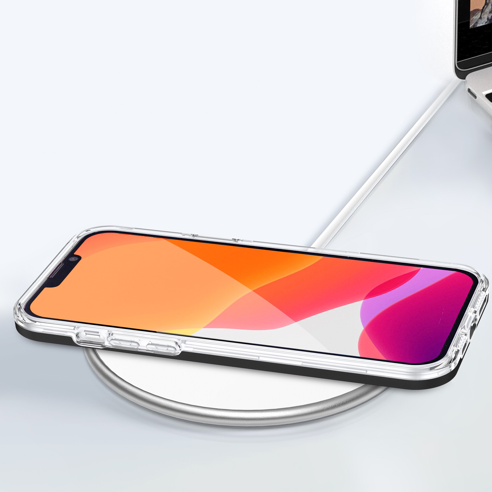 Clear 3in1-fodral för iPhone 13 Pro ram gelskydd svart