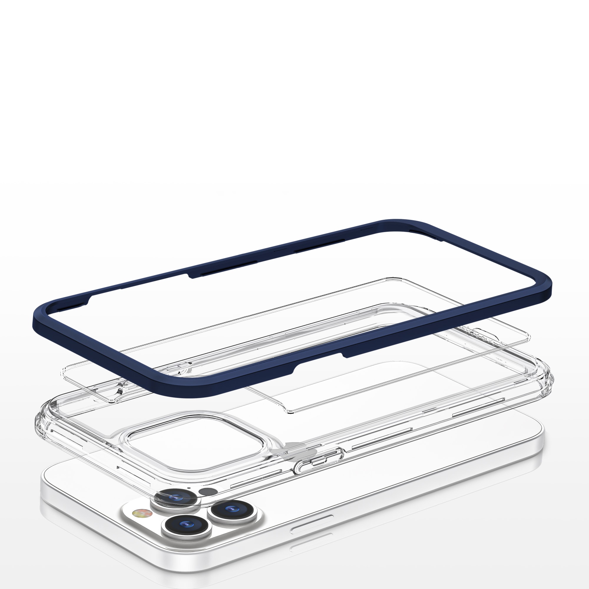 Clear 3in1-fodral för iPhone 13 Pro Max Frame Cover Gel Blue