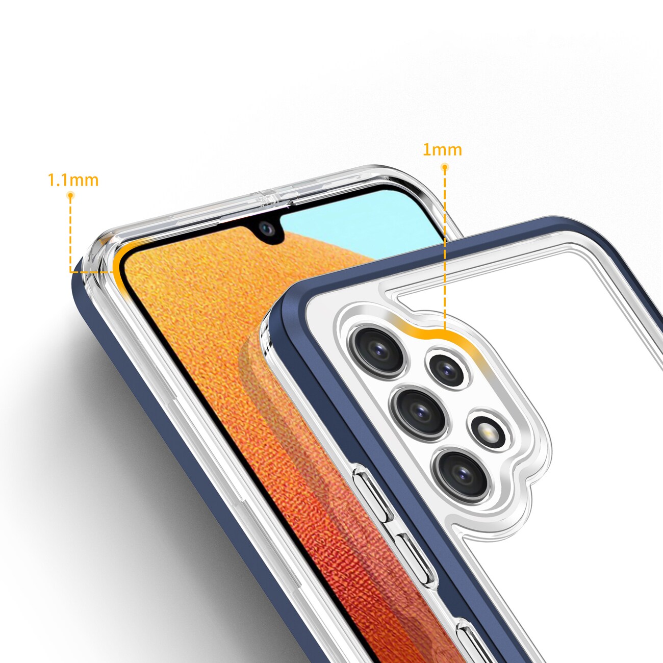 Clear 3in1-fodral för Samsung Galaxy A72 4G Frame Gel Cover Blue