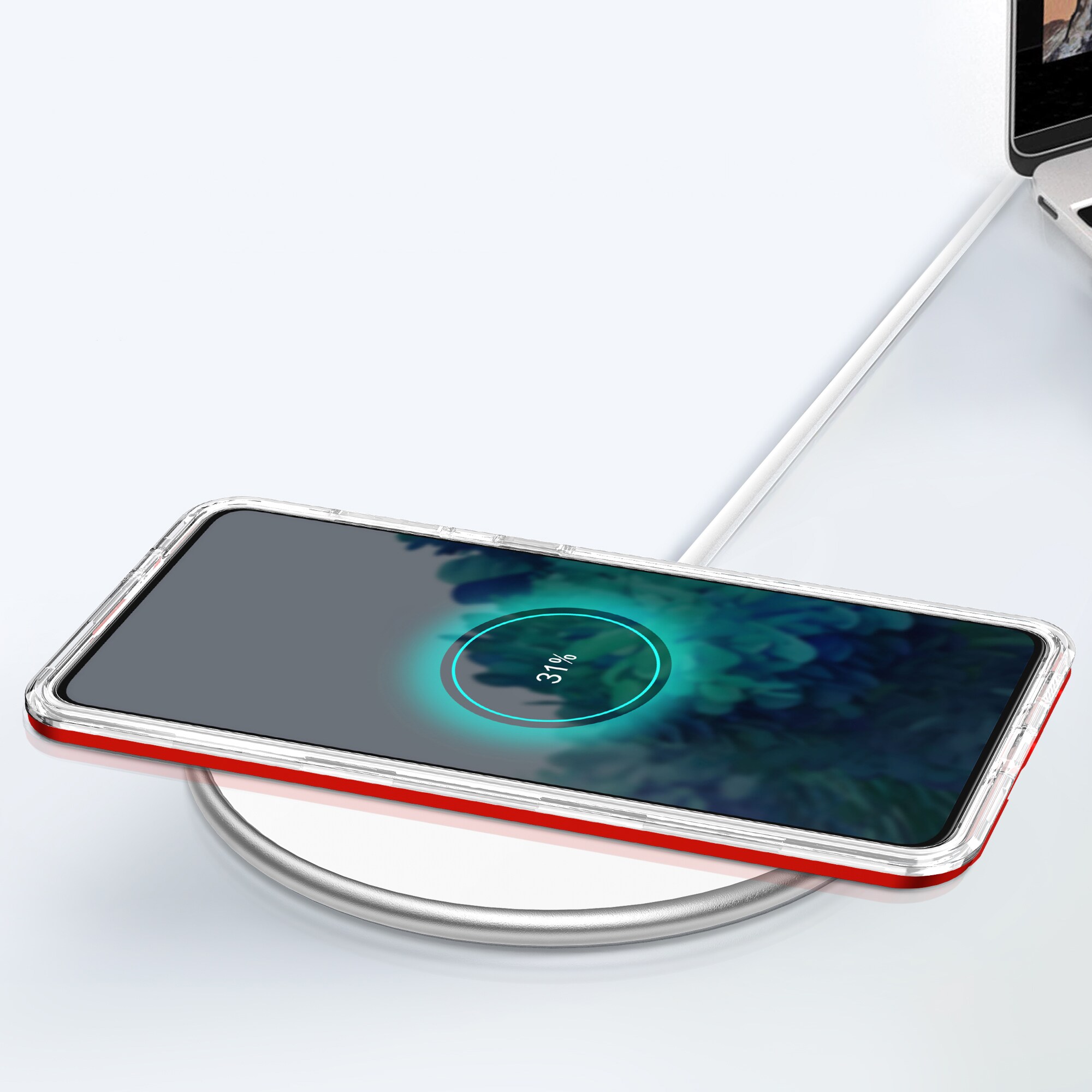 Klar 3-i-1 taske til Samsung Galaxy S22 + (S22 Plus) ramme gel cover rød