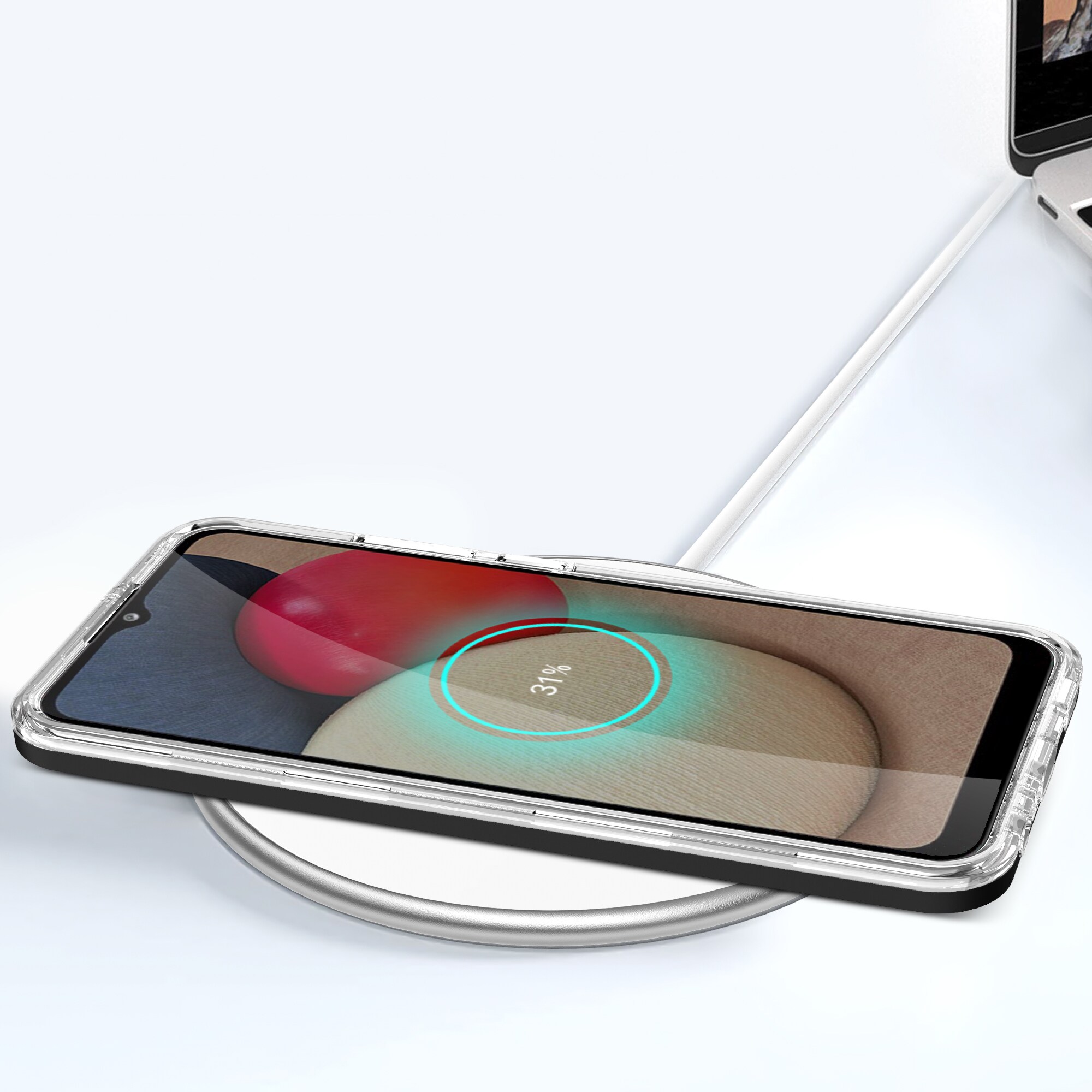 Clear 3in1-fodral för Samsung Galaxy A03s (166) ram gelskydd svart