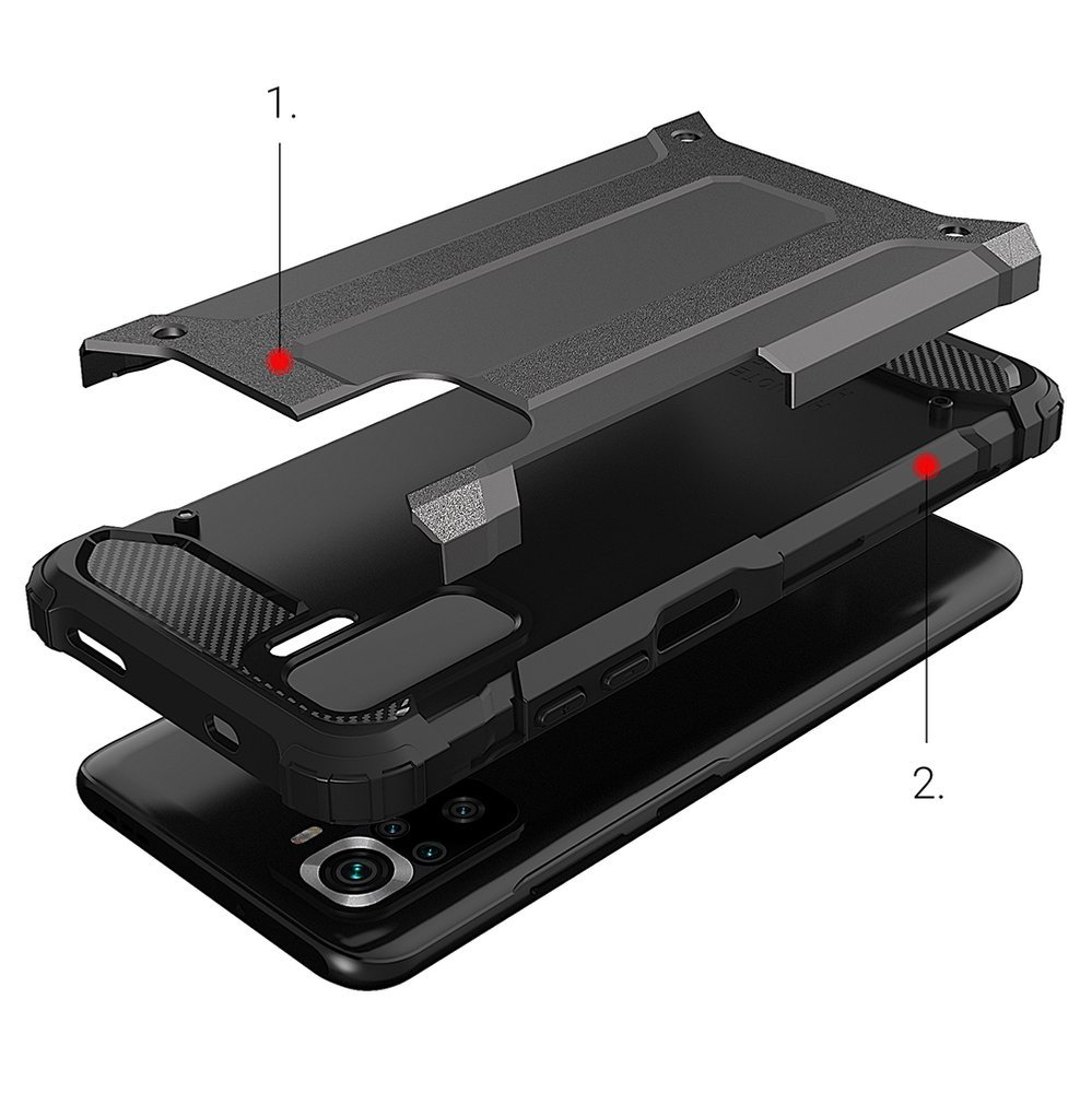 Hybrid Armor taske cover til Xiaomi Redmi Note 11 Pro + 5G / Mi11i / Poco X4 NFC 5G - sort
