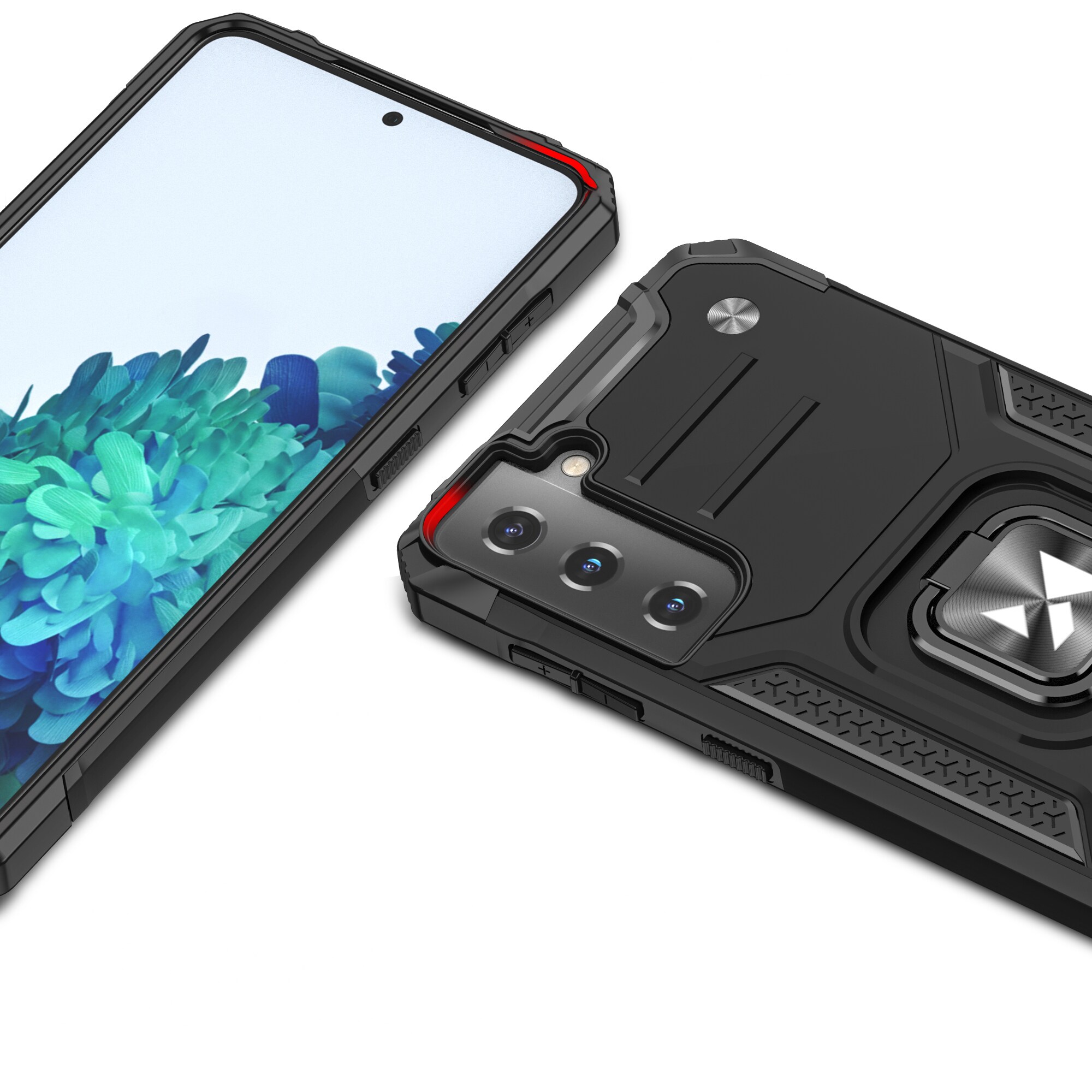 Wozinsky Ring Armor tufft hybridfodral + magnetisk hållare för Samsung Galaxy S22 blå