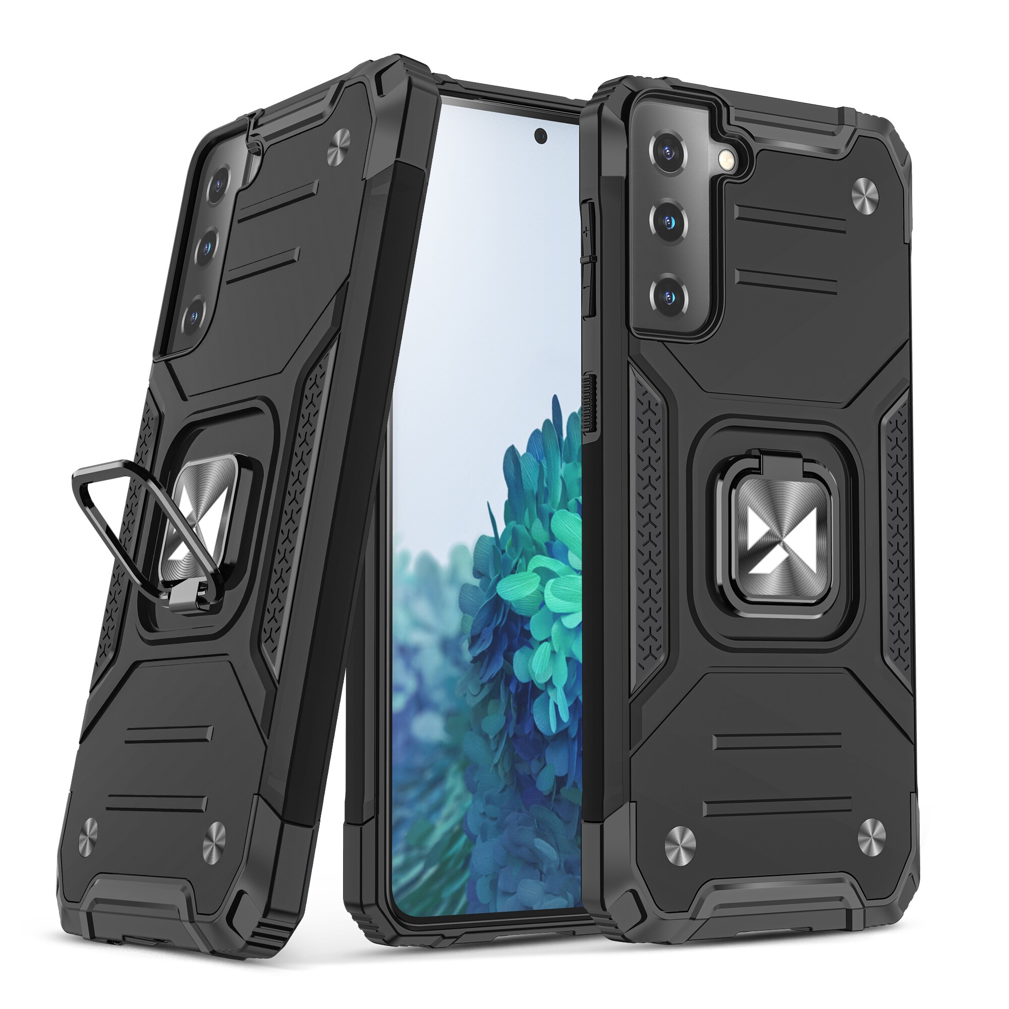 Wozinsky Ring Armor Tough Hybridfodral + Magnetiskt fäste för Samsung Galaxy S22 + (S22 Plus) Rosa