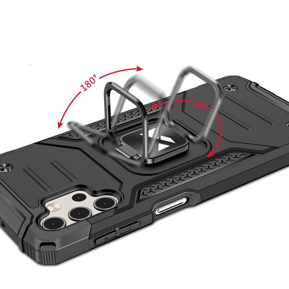 Wozinsky Ring Armor tufft hybridfodral + magnetisk hållare för Samsung Galaxy A73 svart