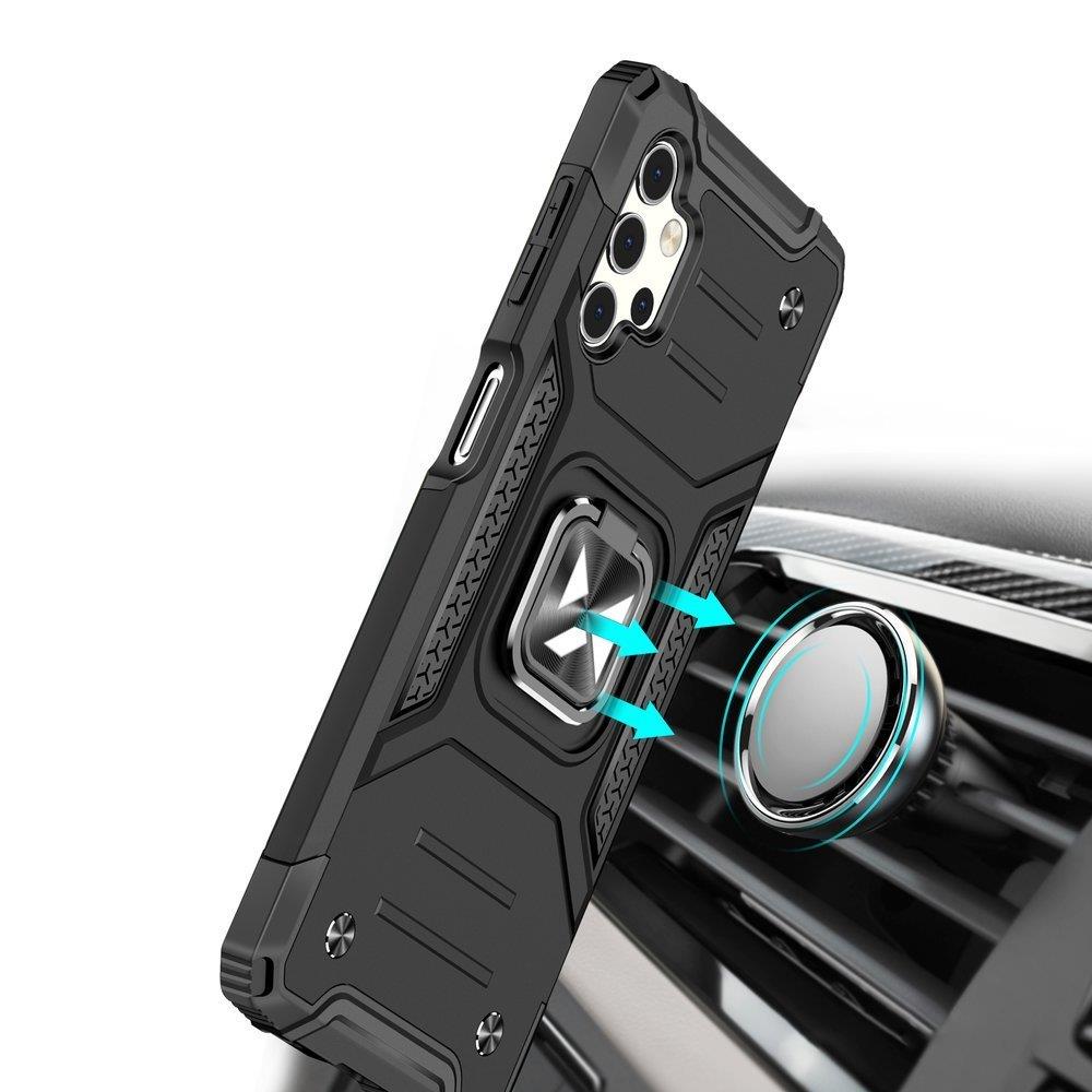 Wozinsky Ring Armor tufft hybridfodral + magnetisk hållare för Samsung Galaxy A73 svart