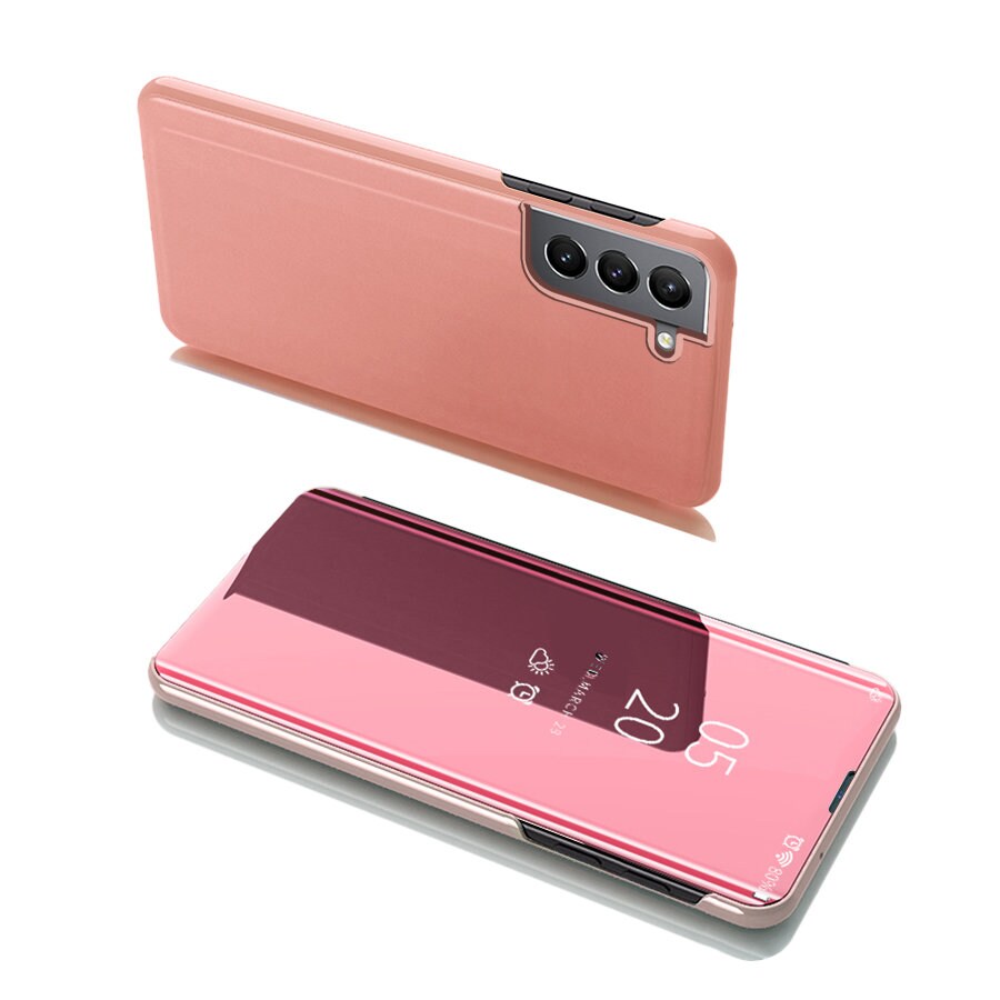 Clear View Fodral Flip Cover för Samsung Galaxy S22 + (S22 Plus) rosa