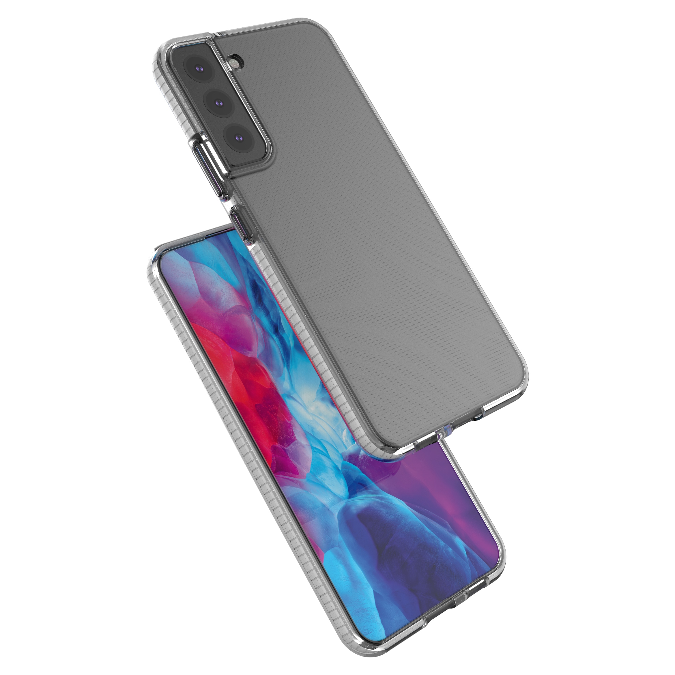 Spring Case cover gel-etui med farvet ramme til Samsung Galaxy S22+ (S22 Plus) sort