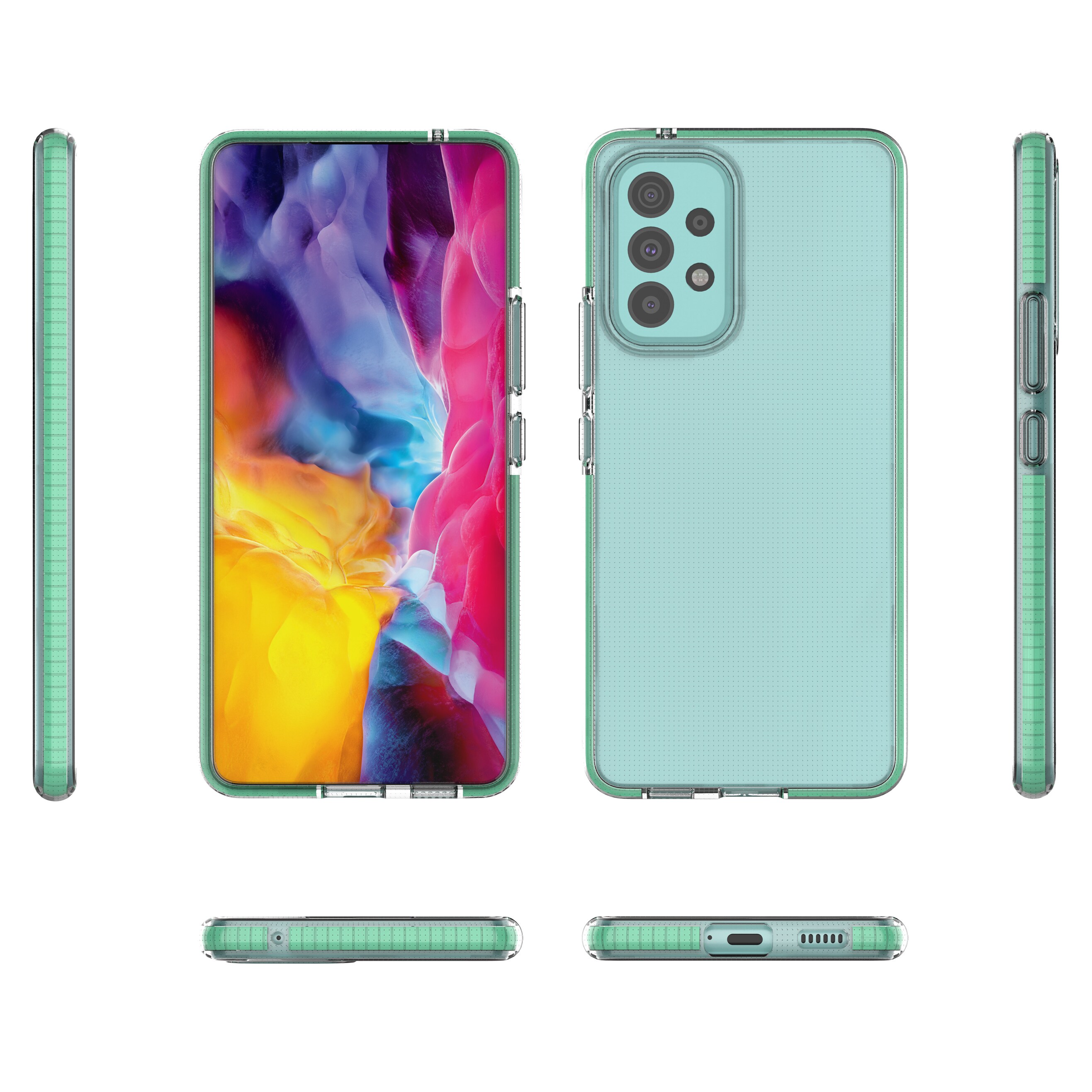 Spring Case cover gel TPU cover med farvet ramme til Samsung Galaxy A73 sort