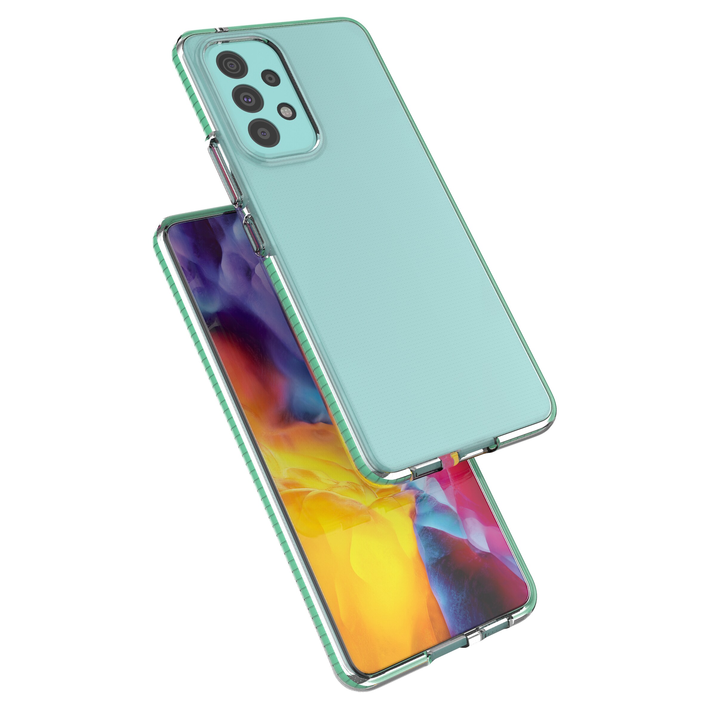 Spring Case cover gel TPU cover med farvet ramme til Samsung Galaxy A73 light pink