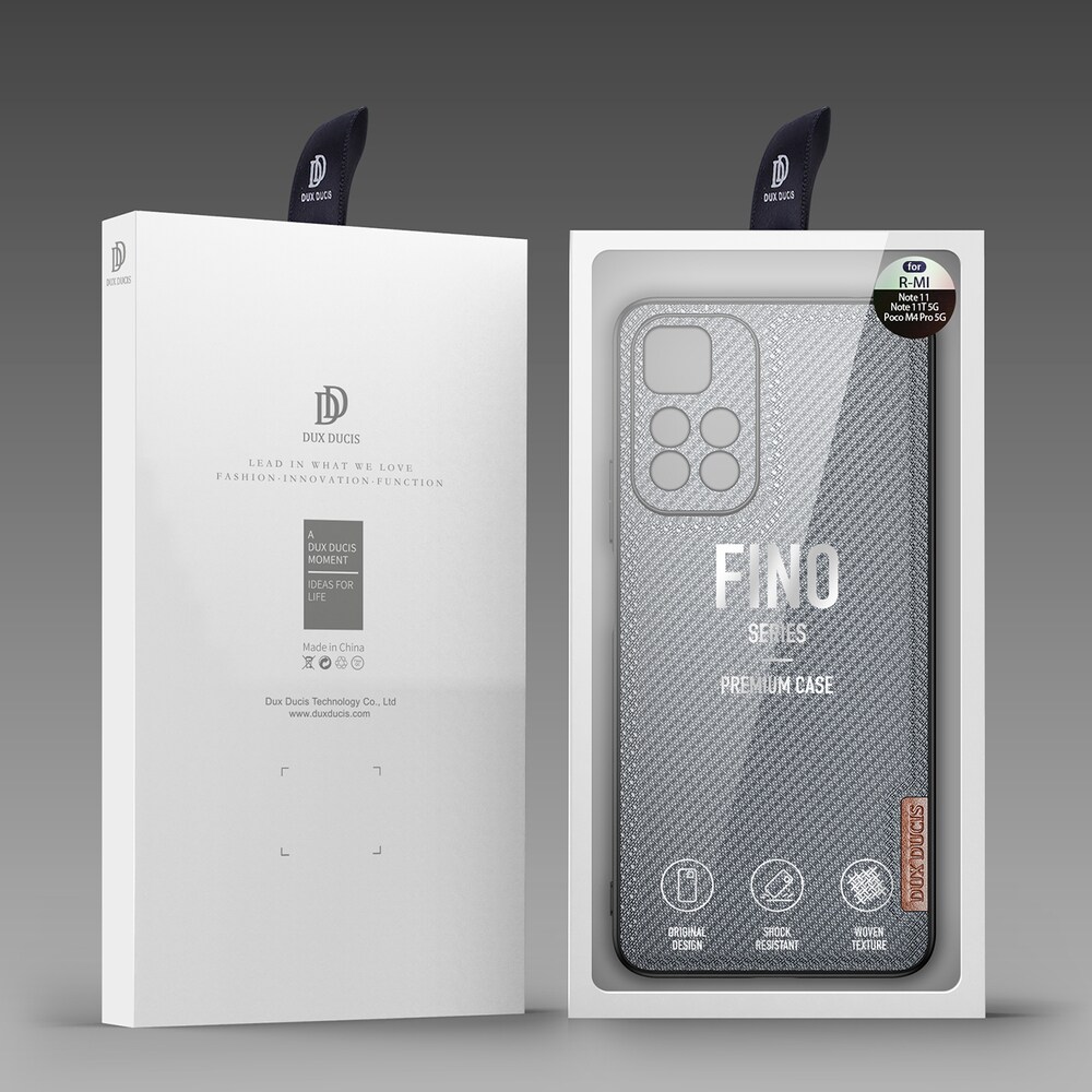 Dux Ducis Fino etui dækket med nylonmateriale Poco M4 Pro 5G blå