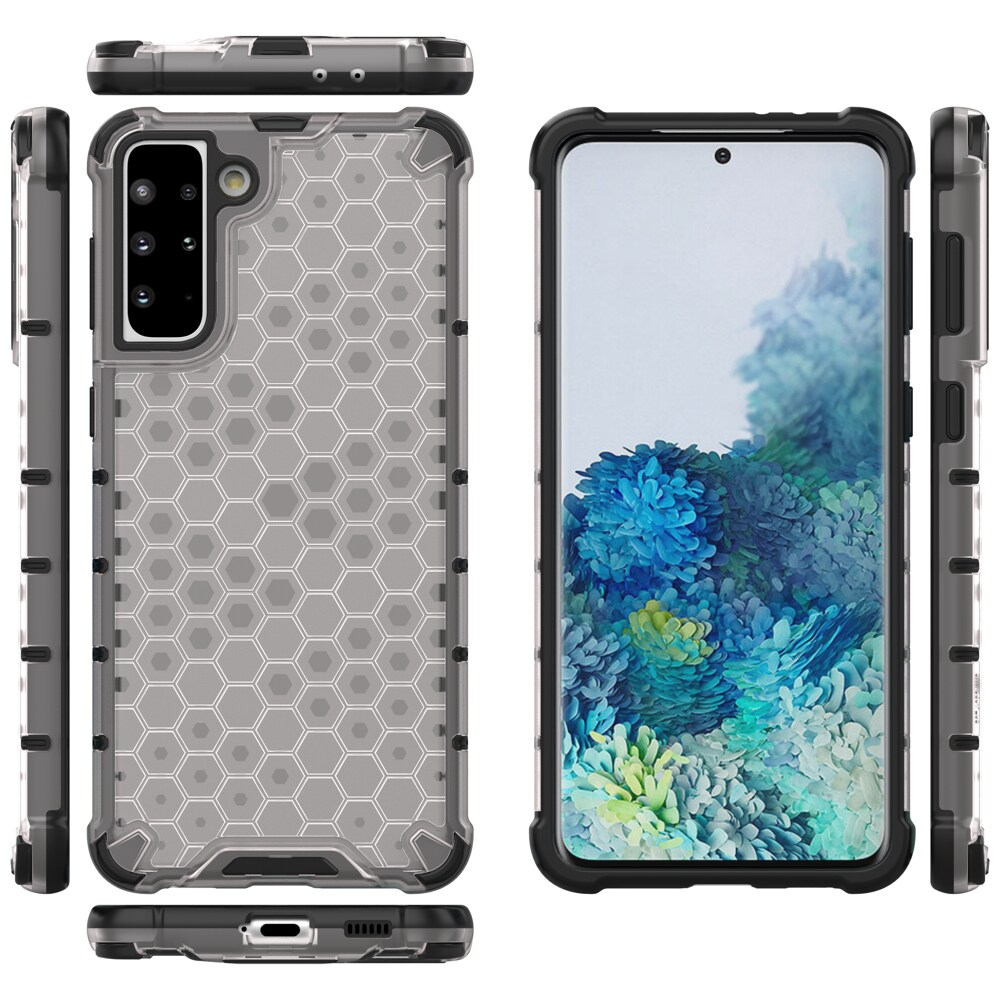 Honeycomb-fodral pansarskydd med en gelram för Samsung Galaxy S22 + (S22 Plus) transparent