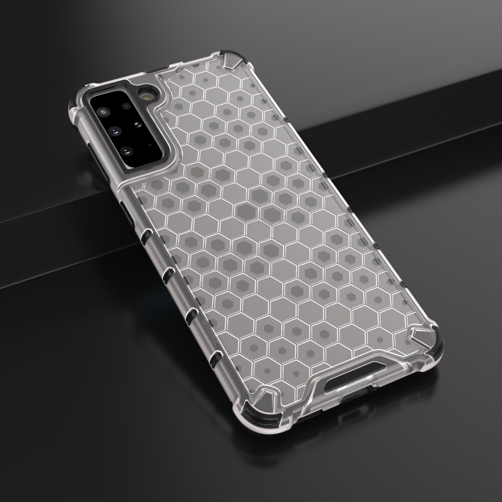 Honeycomb-fodral pansarskydd med en gelram för Samsung Galaxy S22 + (S22 Plus) transparent