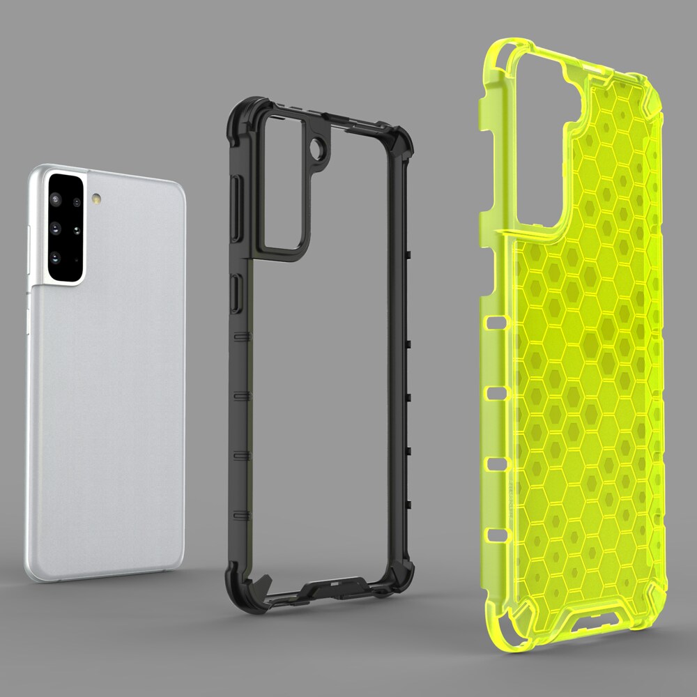 Honeycomb-fodral pansarskydd med en gelram för Samsung Galaxy S22 + (S22 Plus) transparent