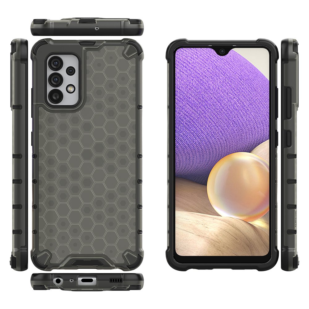 Honeycomb-fodral pansarskydd med gelram för Samsung Galaxy A03s (166.5) svart