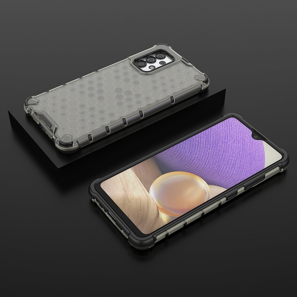 Honeycomb-fodral pansarskydd med gelram för Samsung Galaxy A03s (166.5) svart