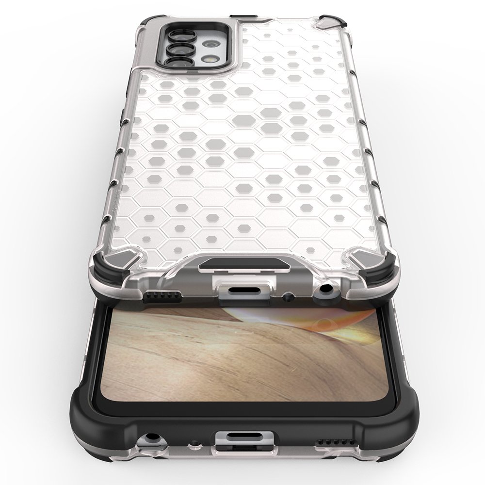 Honeycomb-fodral pansarskydd med en gelram för Samsung Galaxy A03s (166.5) blå