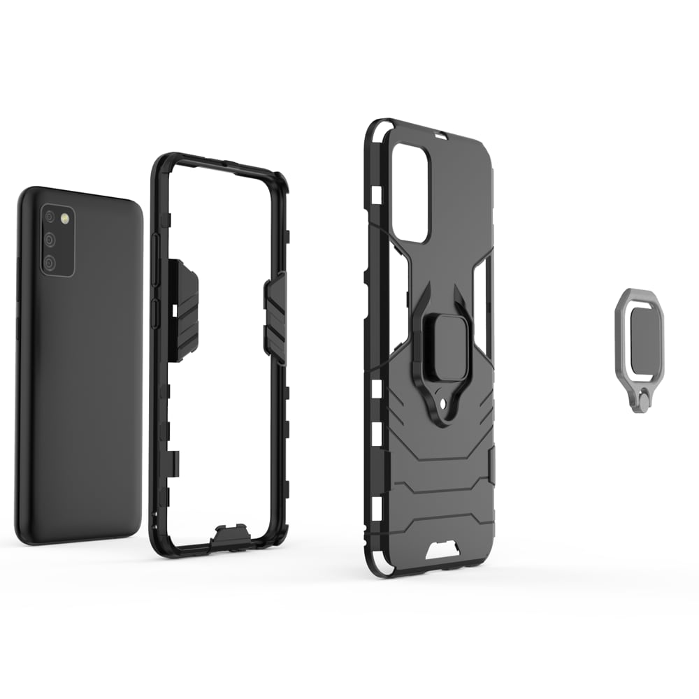Ring Armor robust hybrid cover + magnetisk holder til Samsung Galaxy A03s (166.5) sort