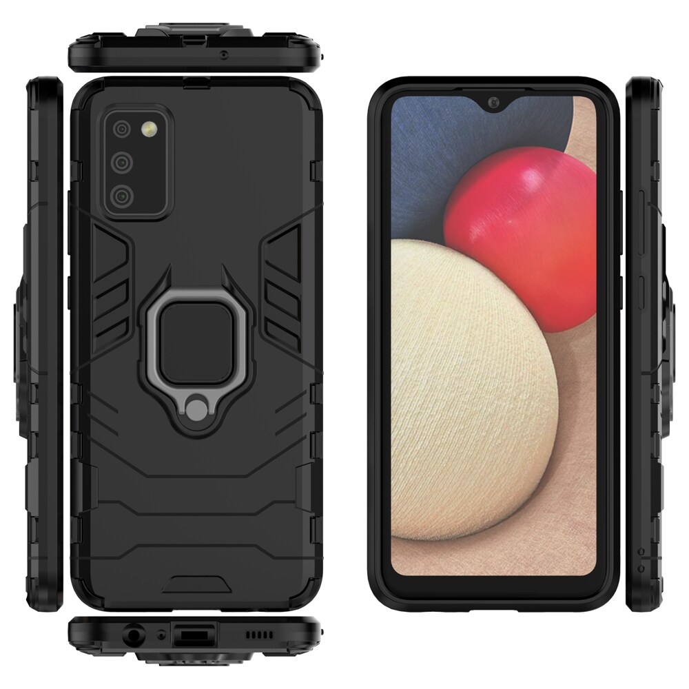 Ring Armor robust hybrid cover + magnetisk holder til Samsung Galaxy A03s (166.5) sort