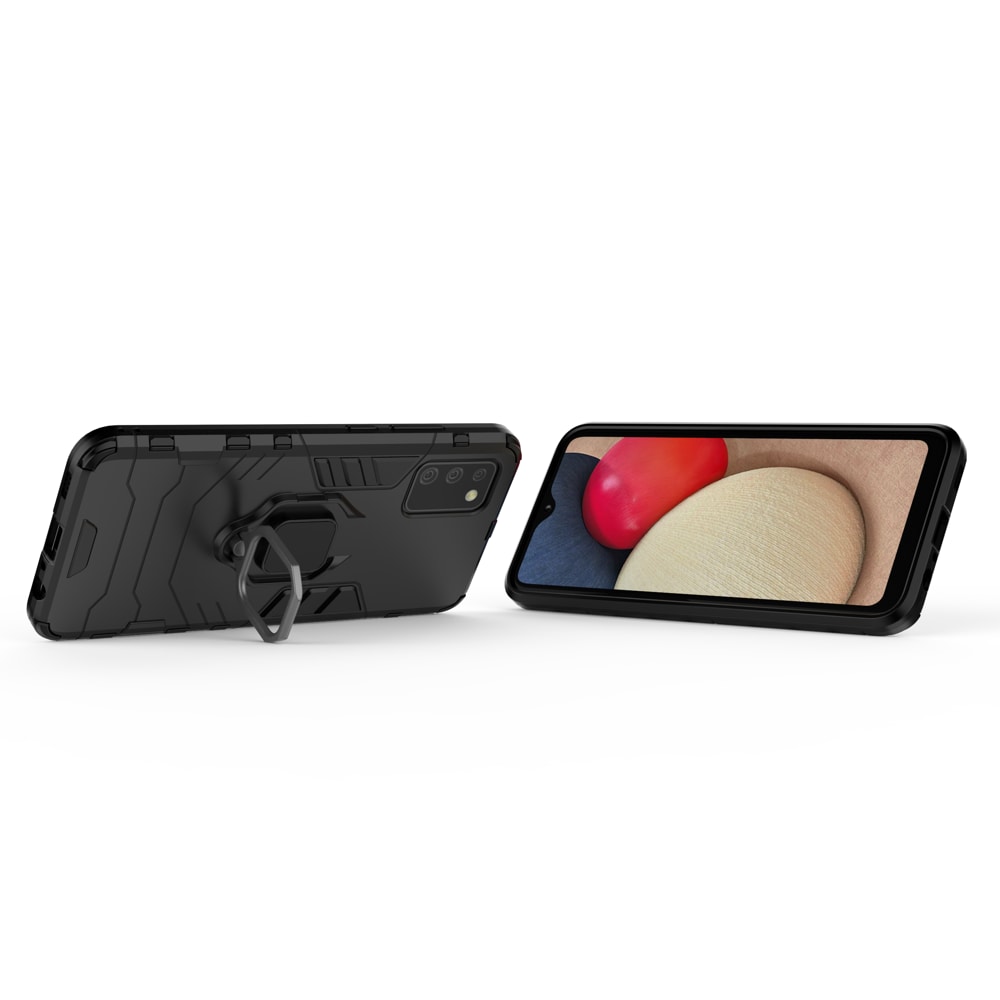 Ring Armor robust hybrid cover + magnetisk holder til Samsung Galaxy A03s (166.5) sort