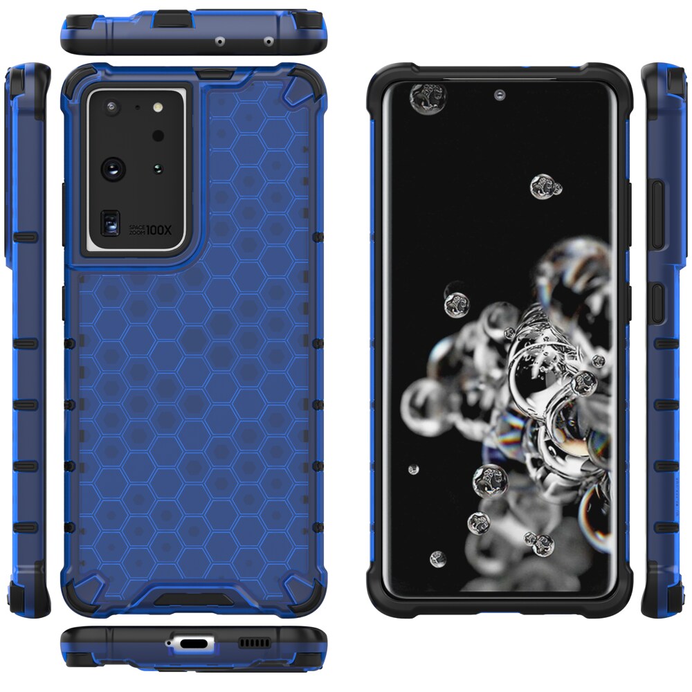 Honeycomb-fodral pansarskydd med gelram för Samsung Galaxy S22 Ultra blue