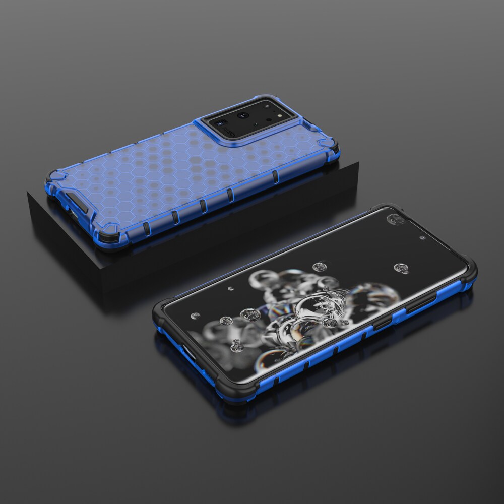 Honeycomb-fodral pansarskydd med gelram för Samsung Galaxy S22 Ultra blue