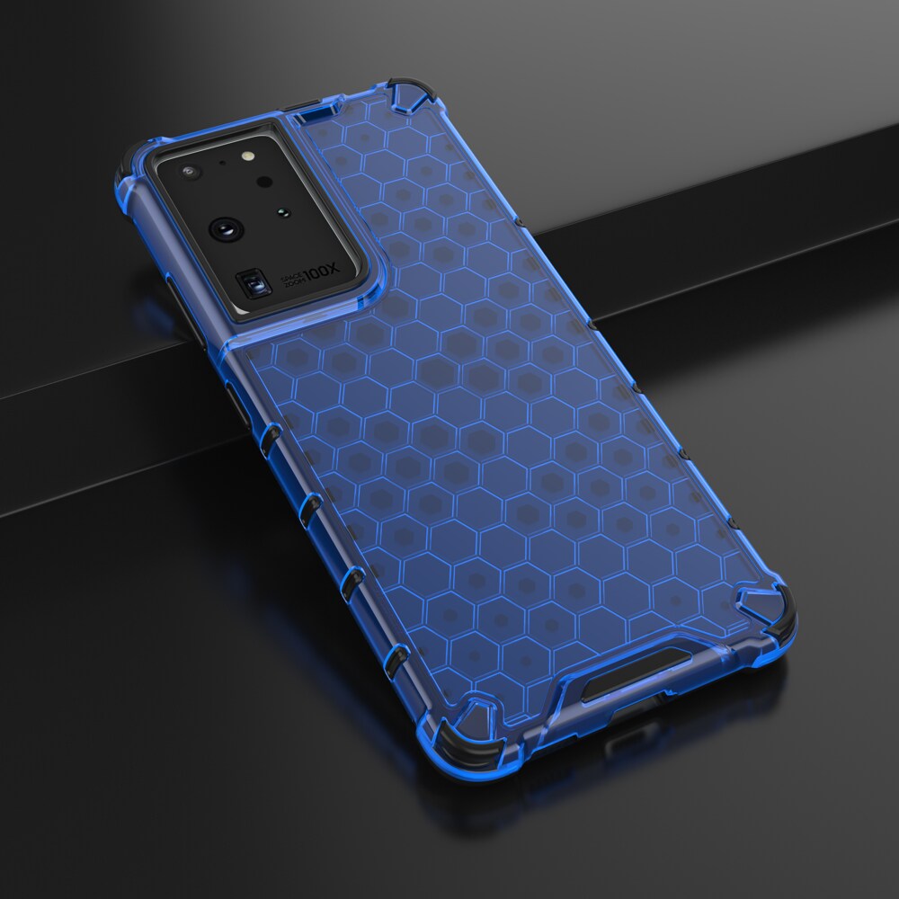 Honeycomb-fodral pansarskydd med gelram för Samsung Galaxy S22 Ultra blue