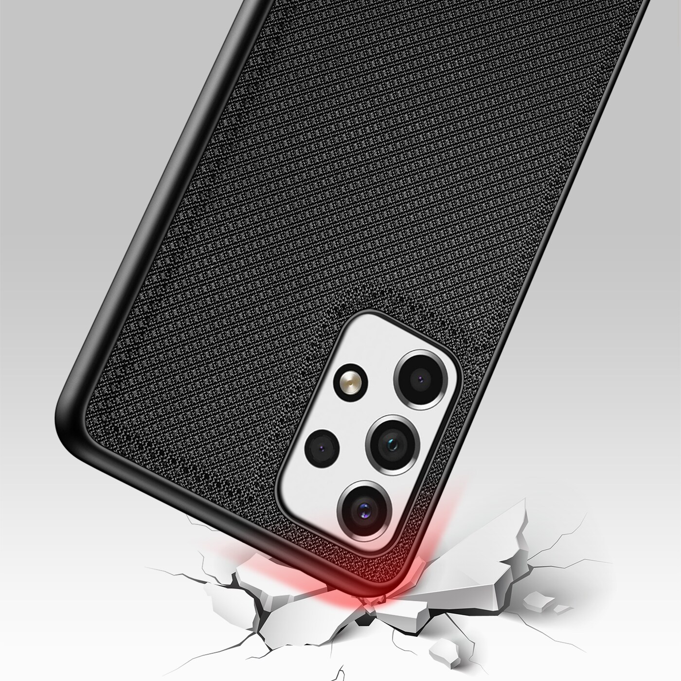 Dux Ducis Fino cover, nylonmateriale Samsung Galaxy A73 sort