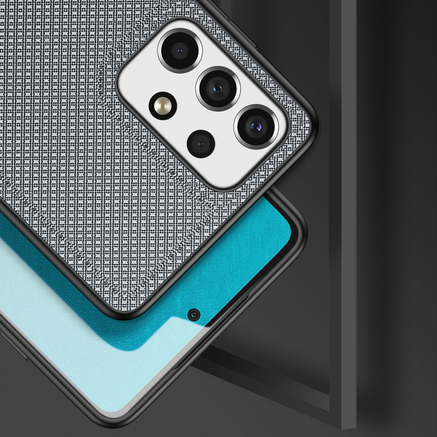 Dux Ducis Fino etui er lavet af nylonmateriale til Samsung Galaxy A73 blå