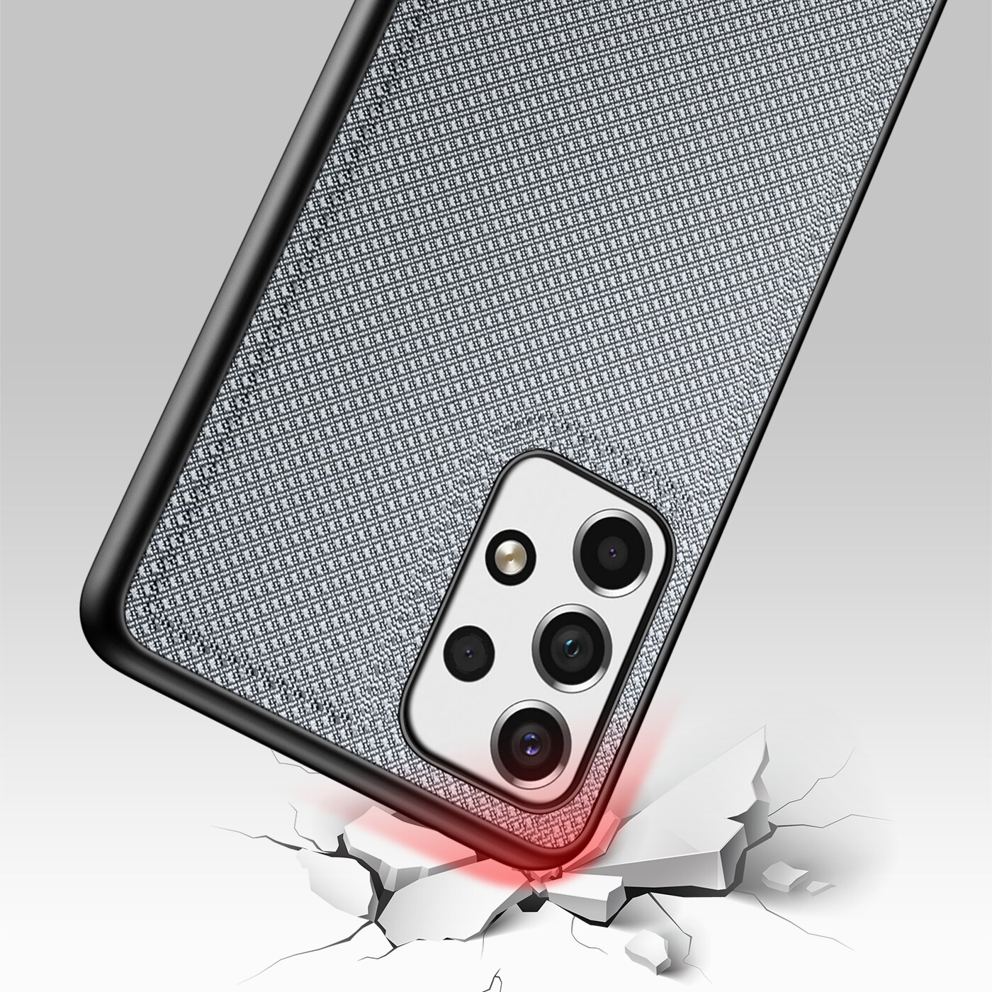 Dux Ducis Fino etui er lavet af nylonmateriale til Samsung Galaxy A73 blå