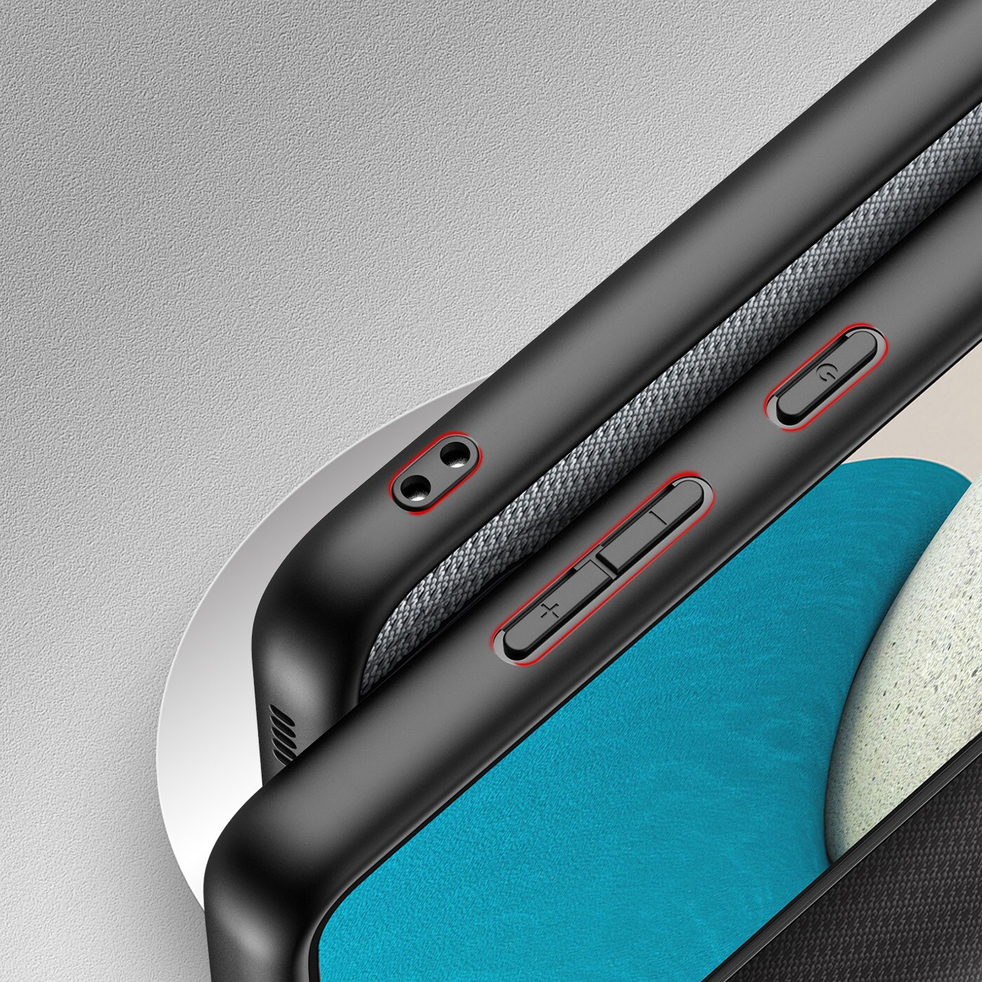 Dux Ducis Fino etui er lavet af nylonmateriale til Samsung Galaxy A73 blå