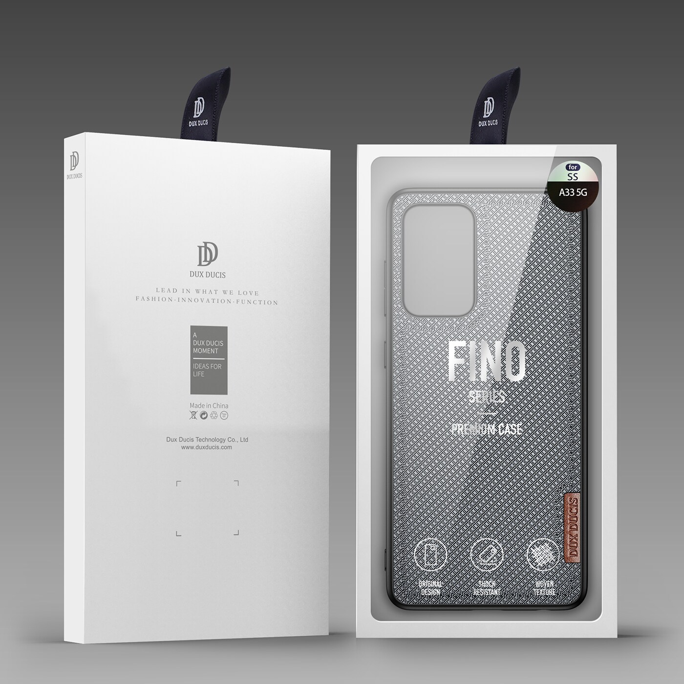 Dux Ducis Fino etui er lavet af nylonmateriale til Samsung Galaxy A73 blå