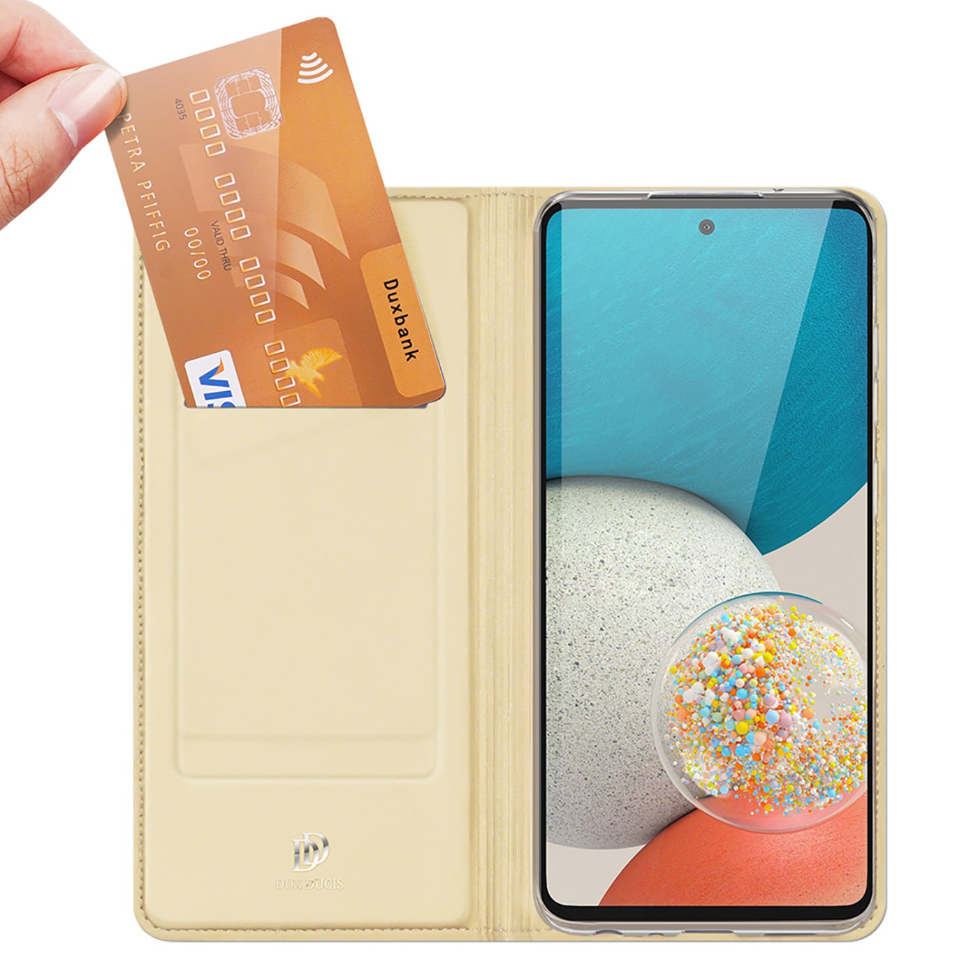 Dux Ducis Skin Pro Holster Cover Flip Cover för Samsung Galaxy A73 guld