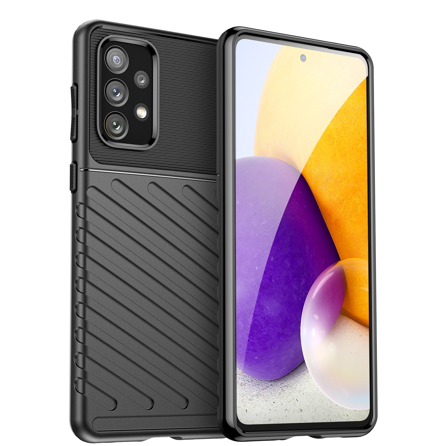 Thunder Case flexibelt pansarskydd för Samsung Galaxy A73 svart