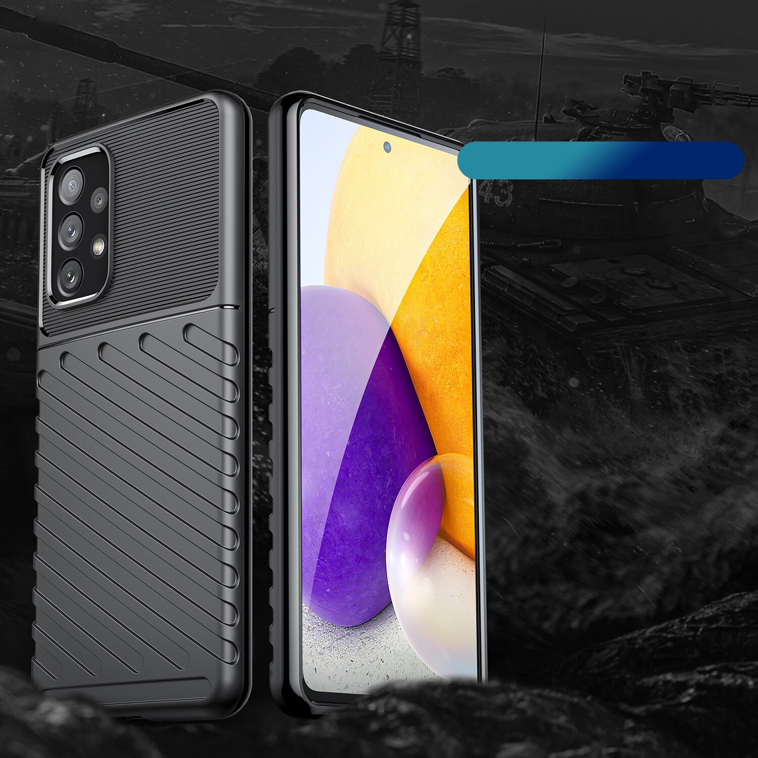Thunder Case flexibelt pansarskydd för Samsung Galaxy A73 svart