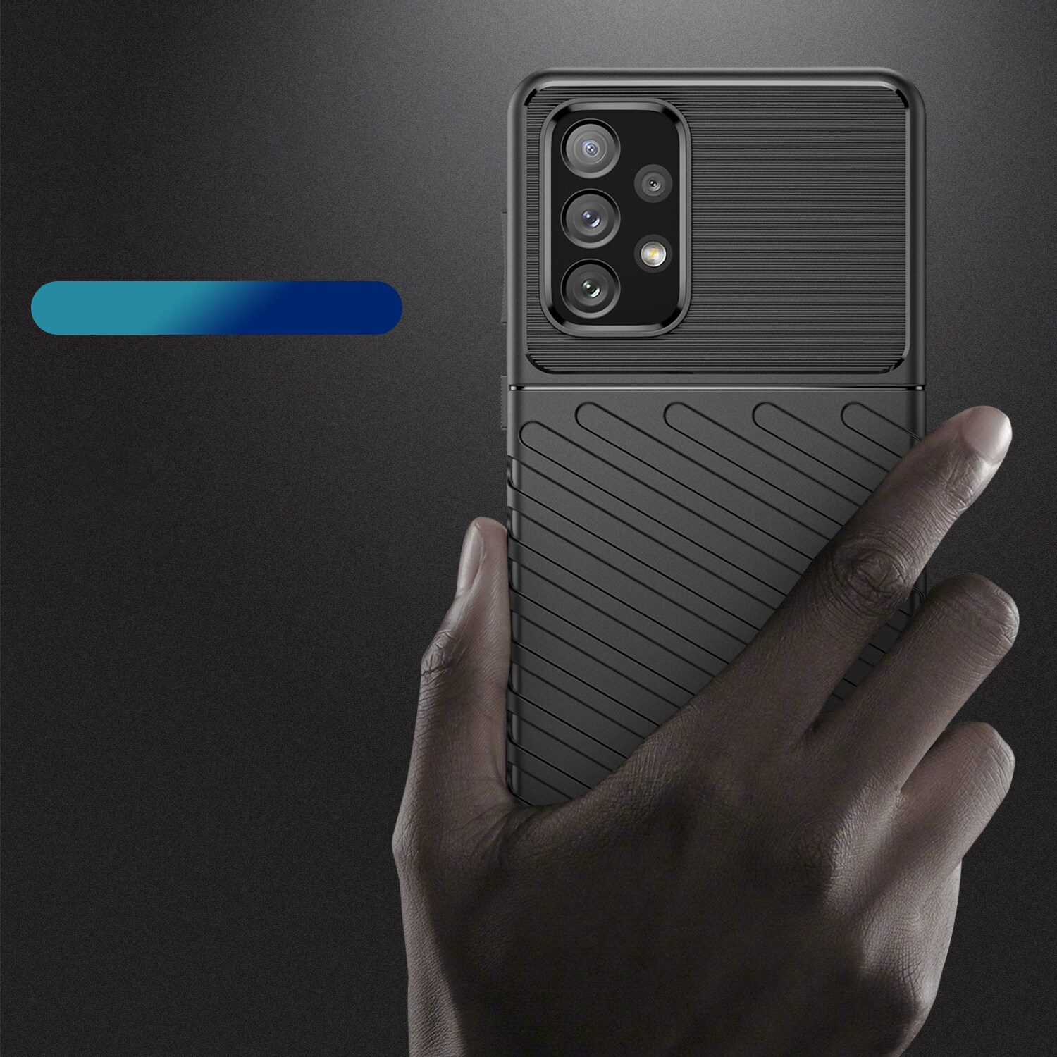 Thunder Case flexibelt pansarskydd för Samsung Galaxy A73 svart