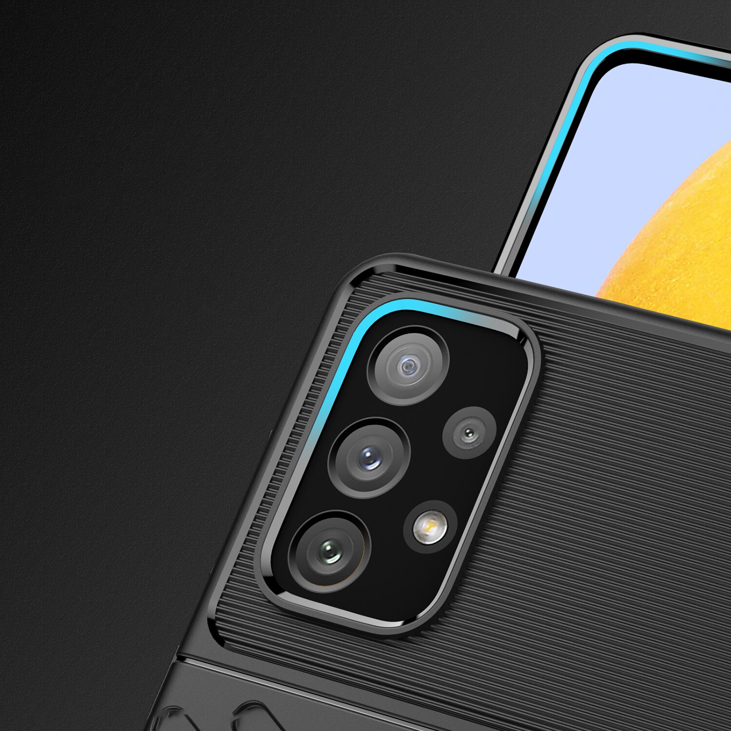 Thunder Case flexibelt pansarskydd för Samsung Galaxy A73 svart