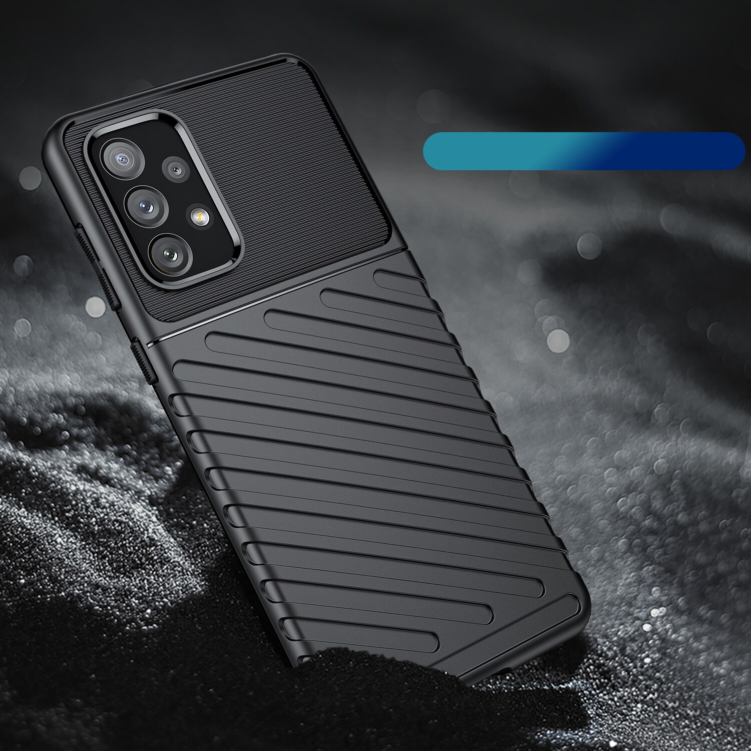 Thunder Case flexibelt pansarskydd för Samsung Galaxy A73 svart
