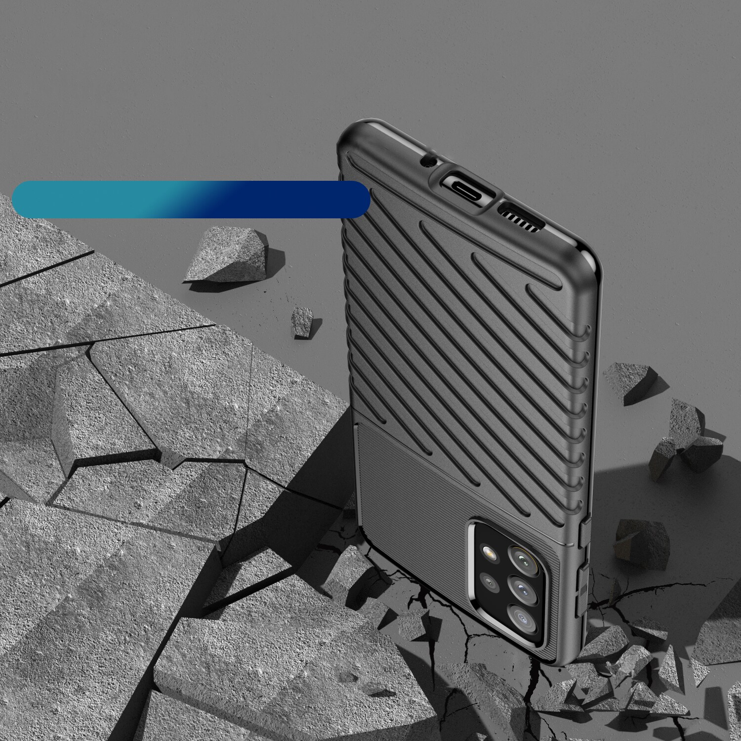 Thunder Case flexibelt pansarskydd för Samsung Galaxy A73 svart