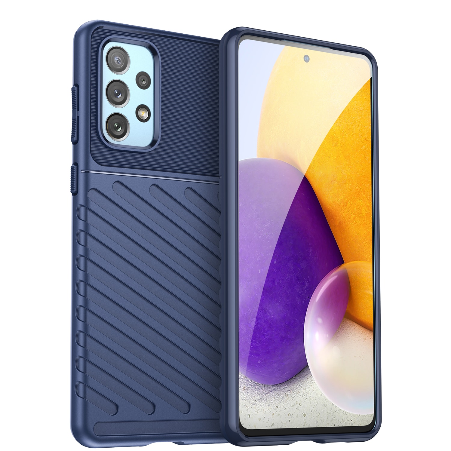 Thunder Case flexibelt pansarskydd för Samsung Galaxy A73 blå
