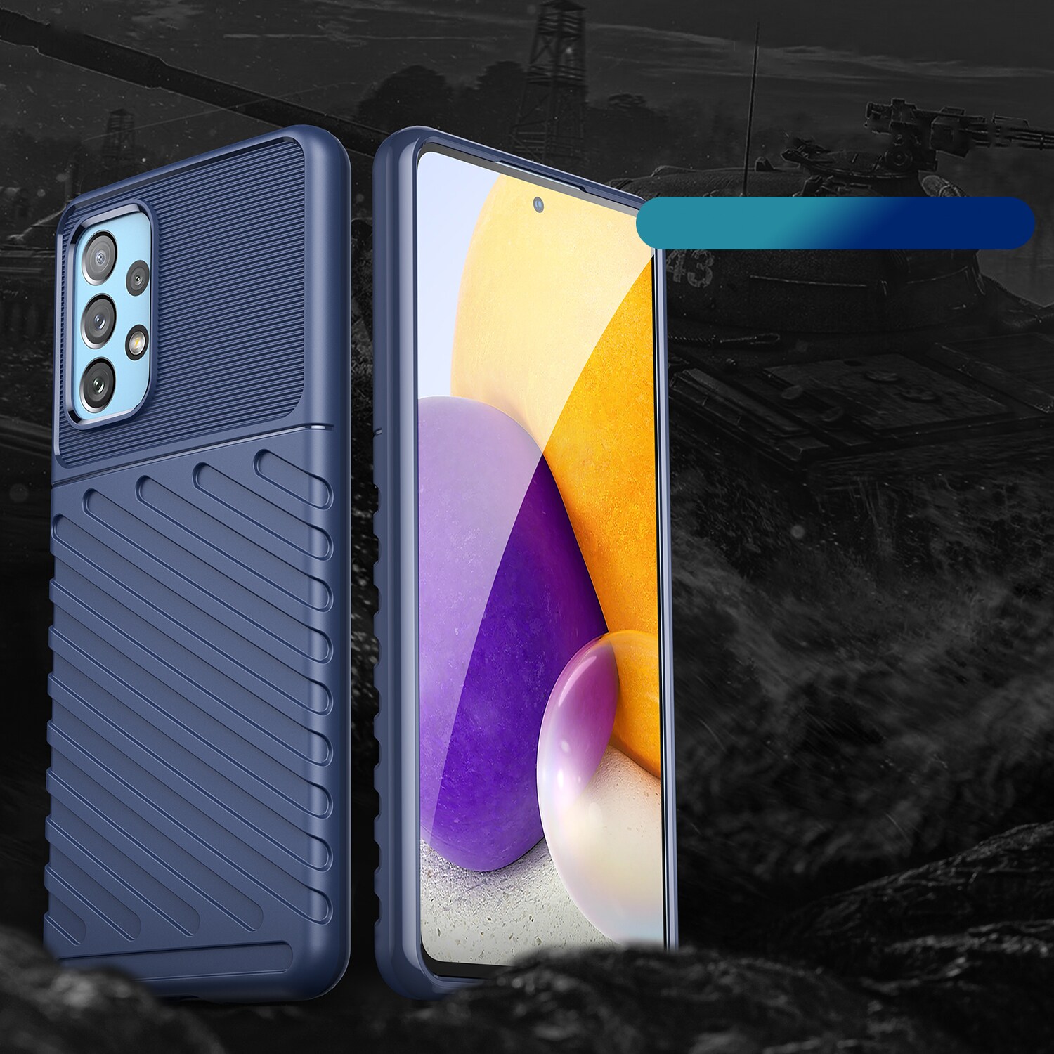 Thunder Case flexibelt pansarskydd för Samsung Galaxy A73 blå